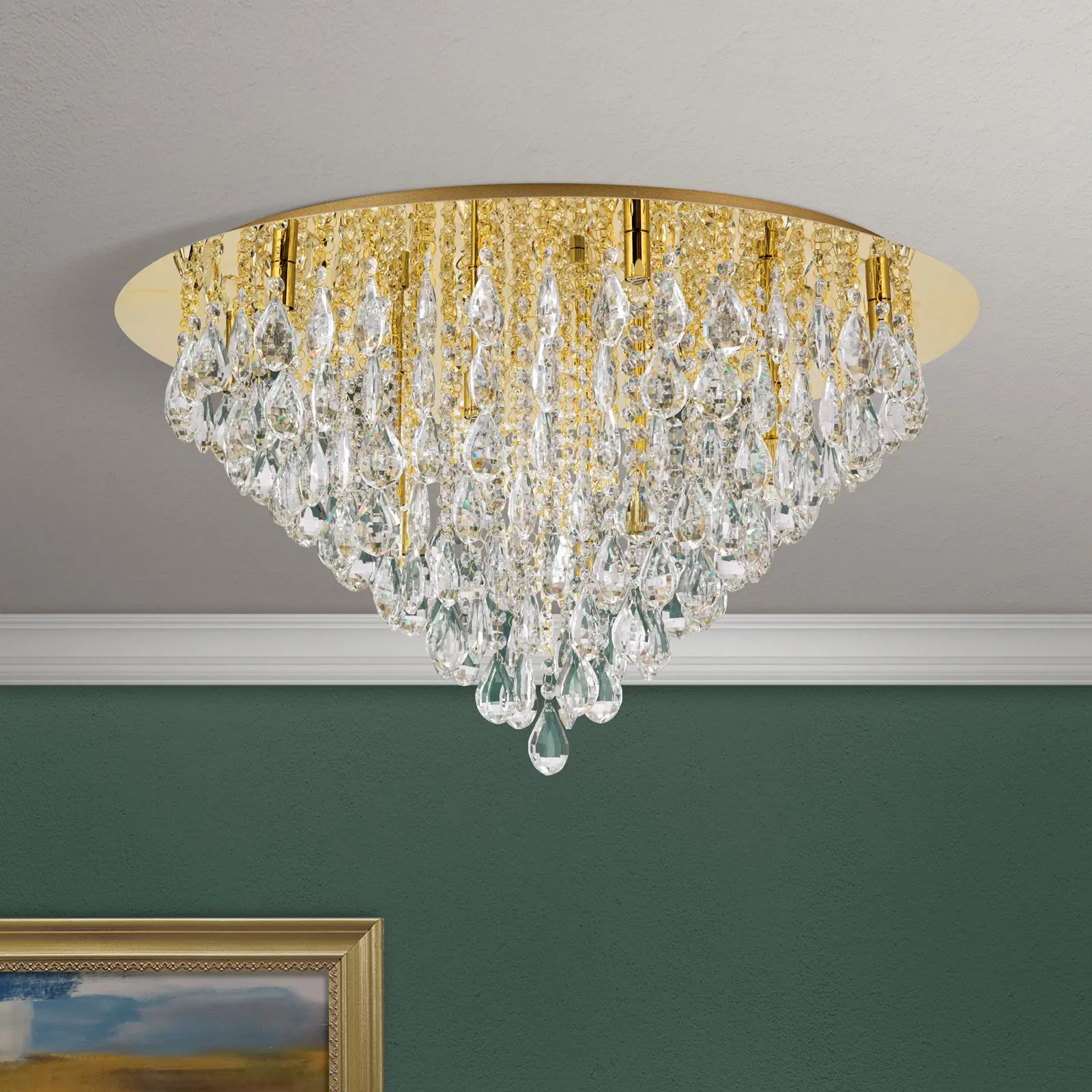 Kristalna plafonska lampa CELESTE, zlato, 75 cm - 3