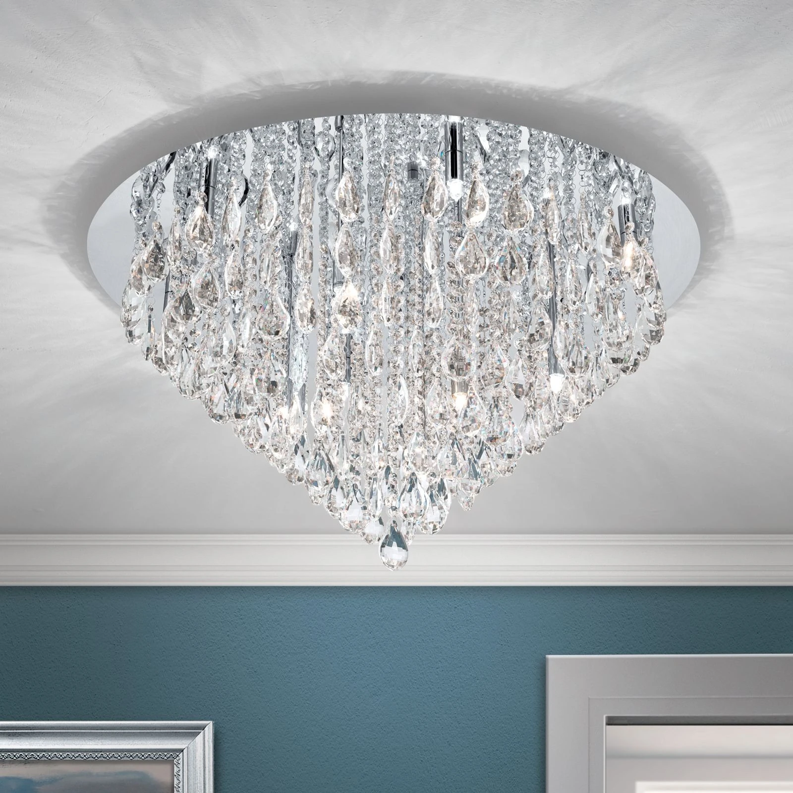 Kristalna plafonska lampa CELESTE, hrom, 75 cm - 2