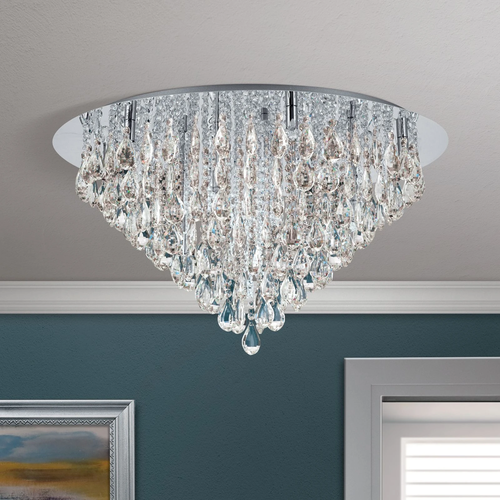 Kristalna plafonska lampa CELESTE, hrom, 75 cm - 3