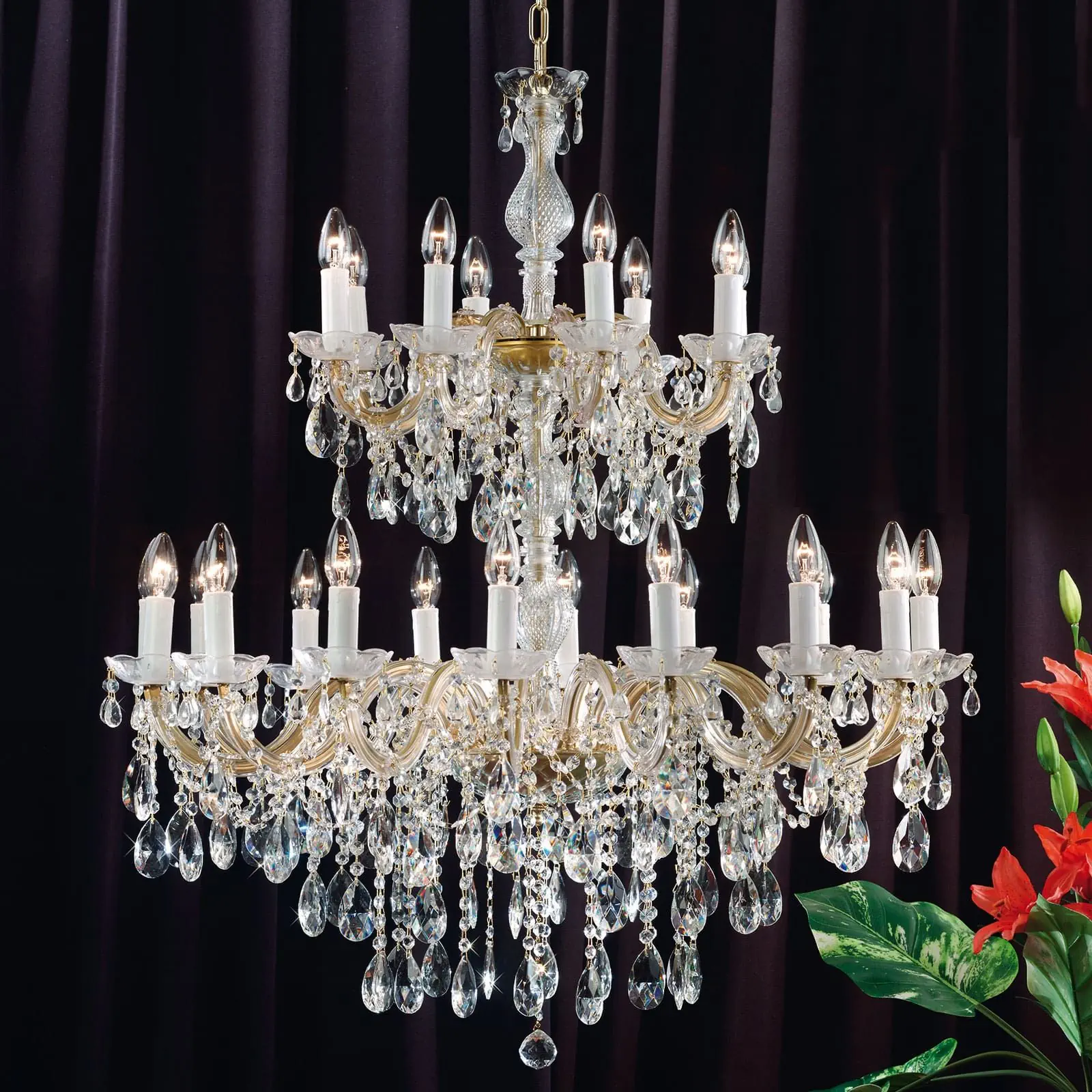 Luster BALLROOM, 18 izvora svetla, zlato