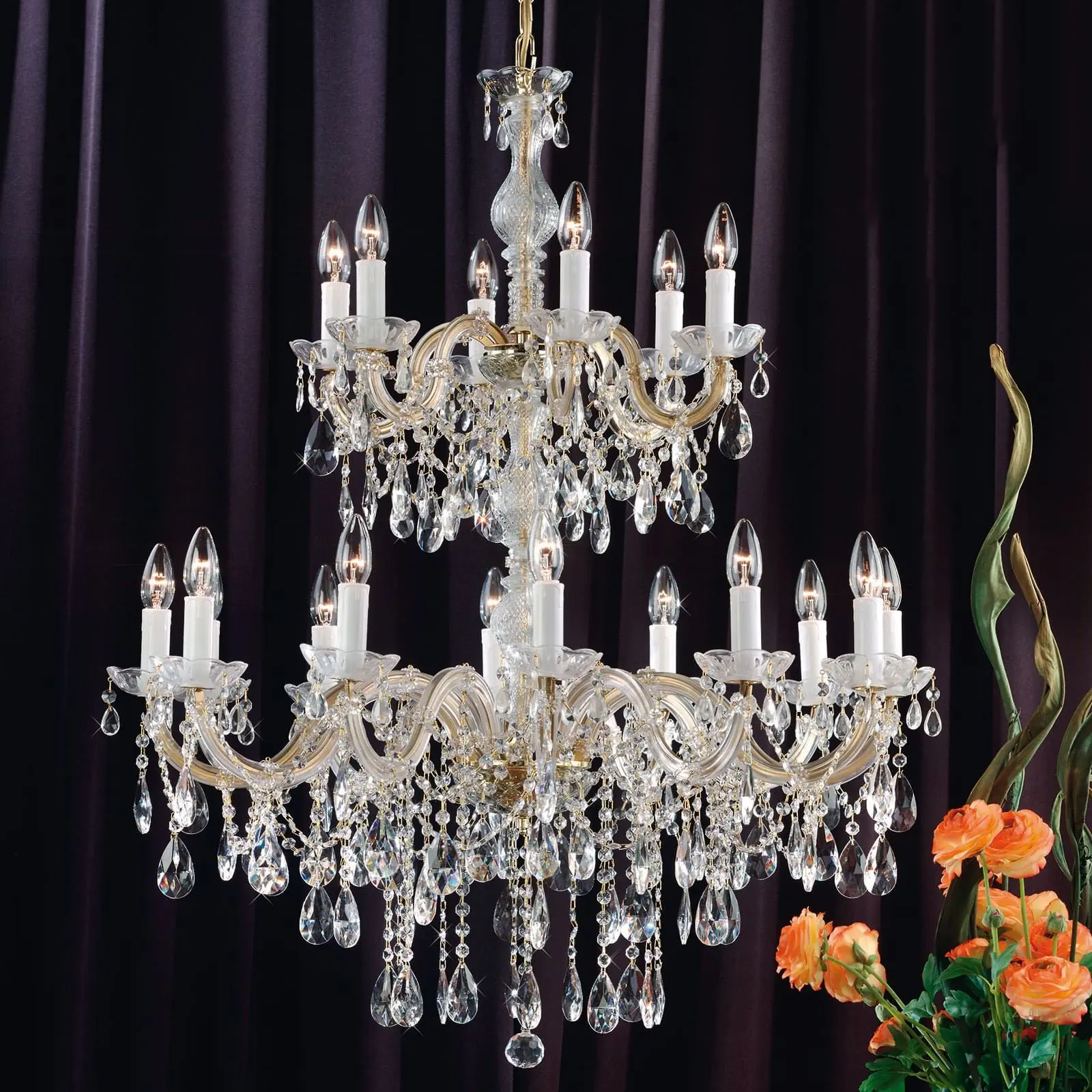 Luster BALLROOM, 24 izvora svetla, zlatni - 1