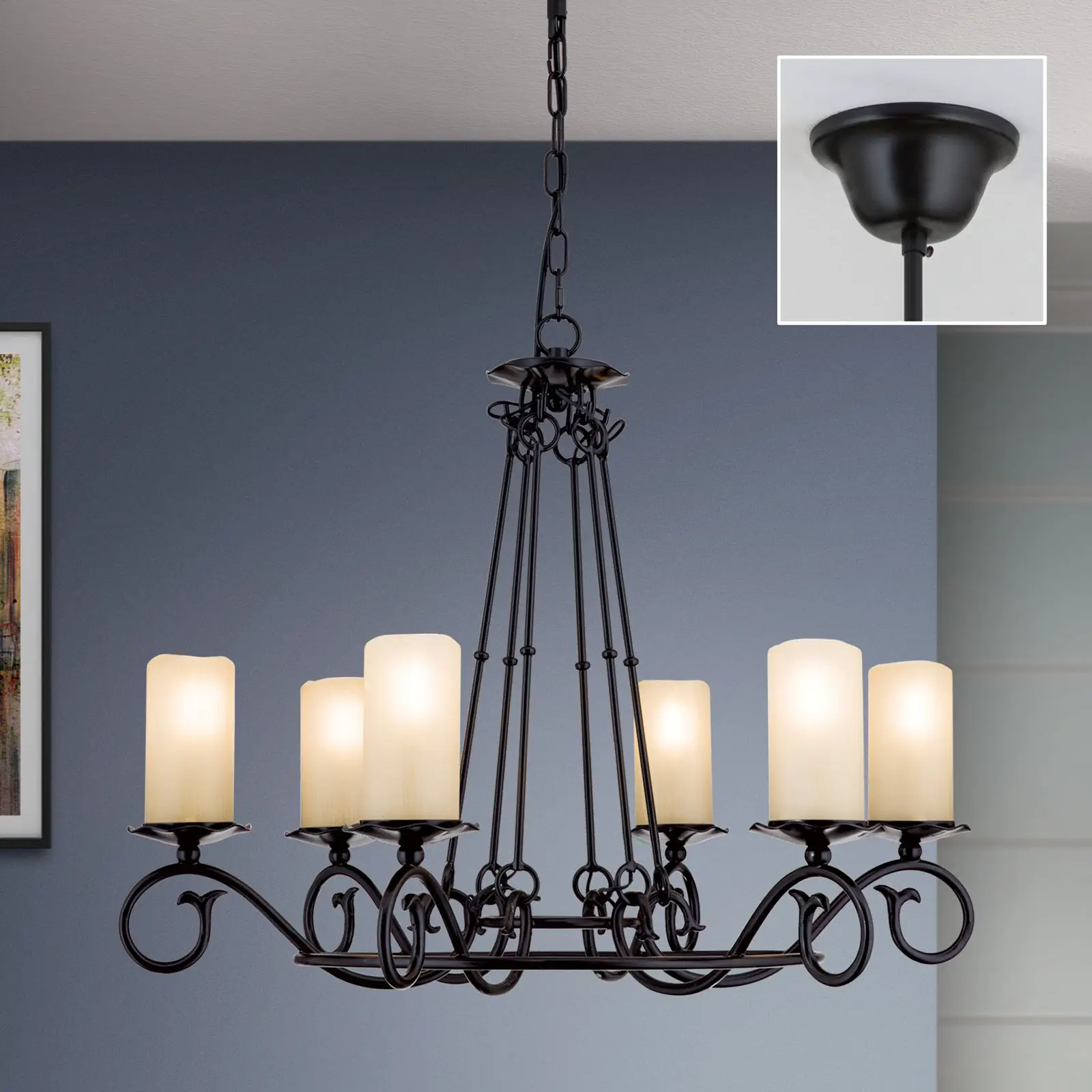 Luster RUSTICKA, 6 izvora svetla, antik - 2