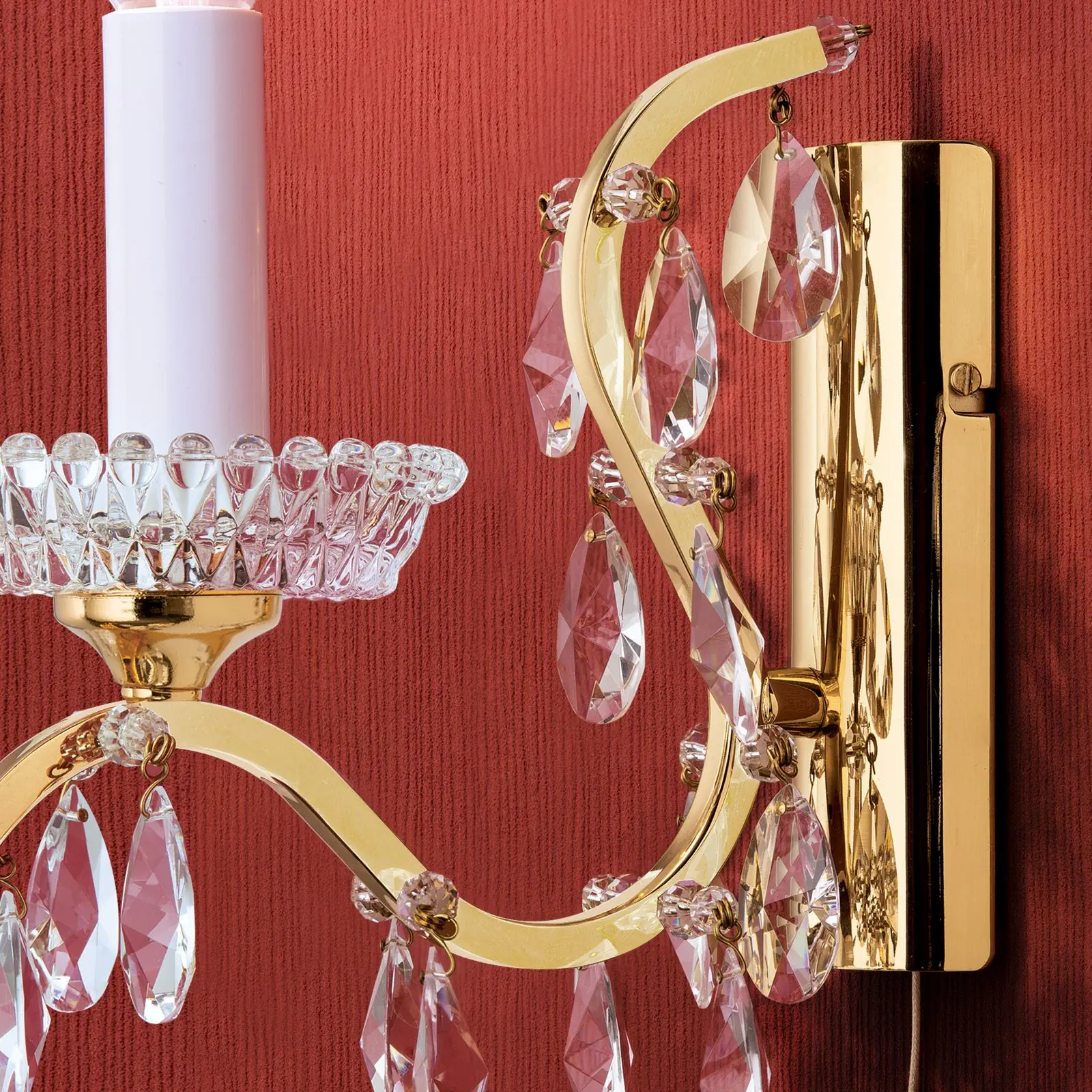 Zidna lampa HIROHITO, sa jednim izvorom svetla, pozlaćena - 2