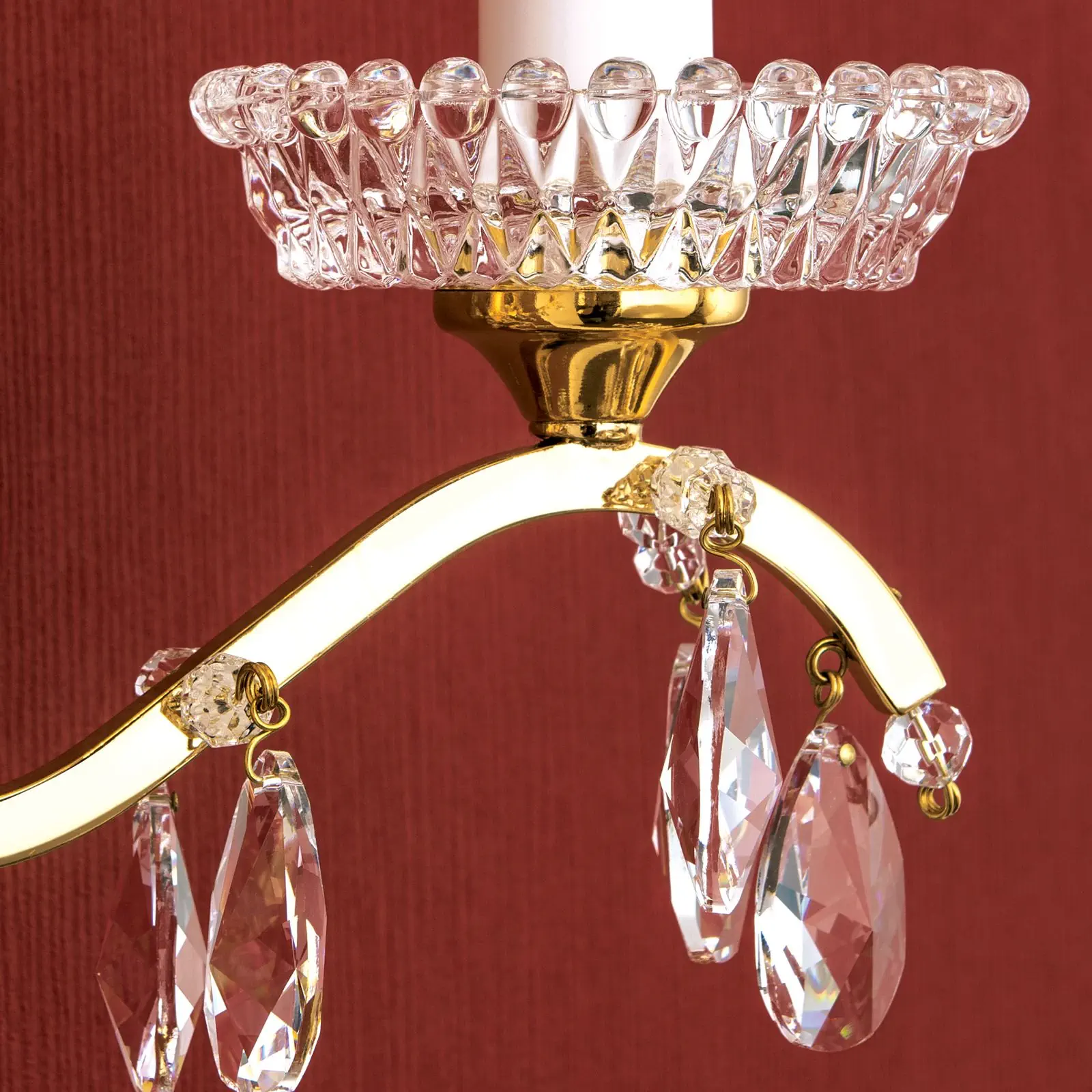 Zidna lampa HIROHITO, sa jednim izvorom svetla, pozlaćena - 5