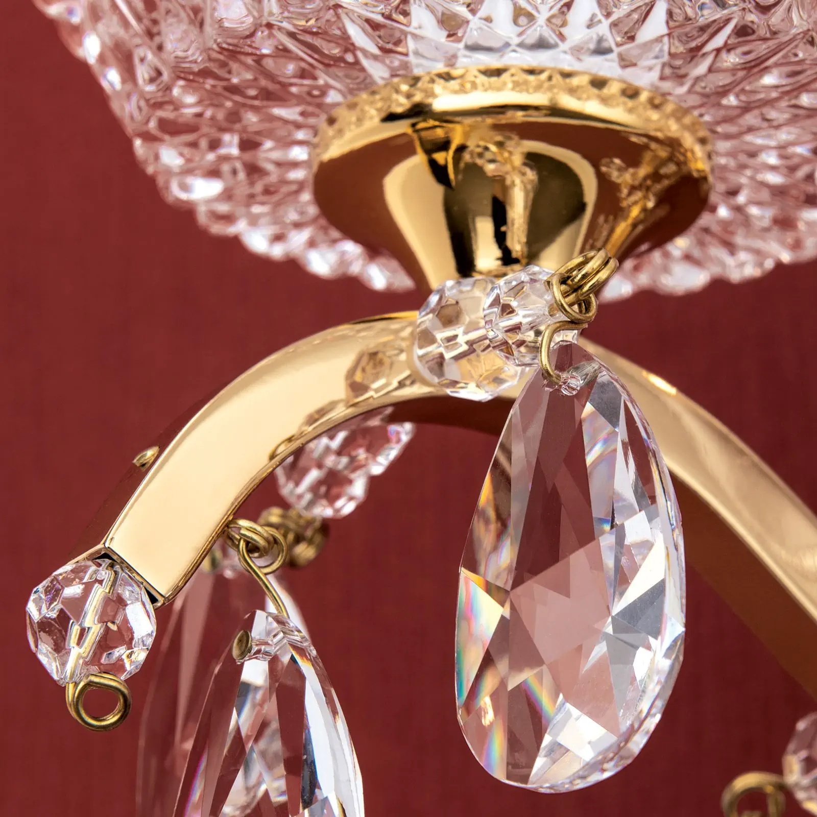 Zidna lampa HIROHITO, sa jednim izvorom svetla, pozlaćena - 6