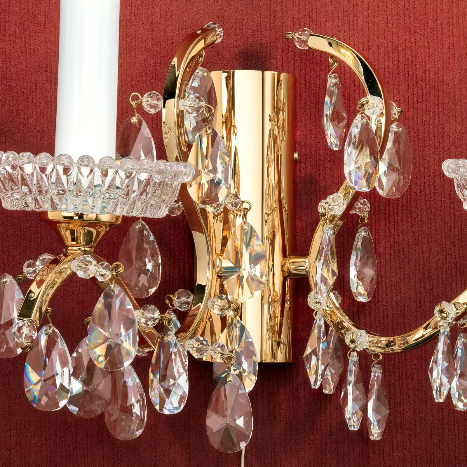 Zidna lampa HIROHITO, sa dva izvora svetla, pozlaćena - 2