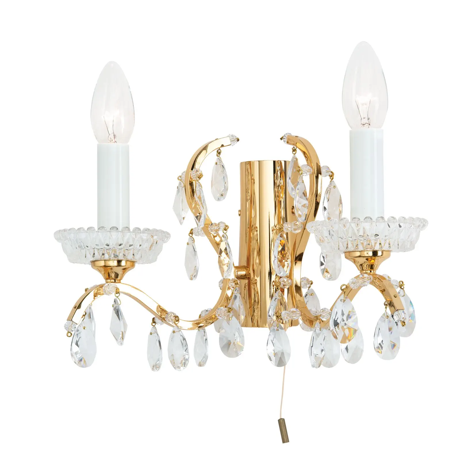 Zidna lampa HIROHITO, sa dva izvora svetla, pozlaćena - 4