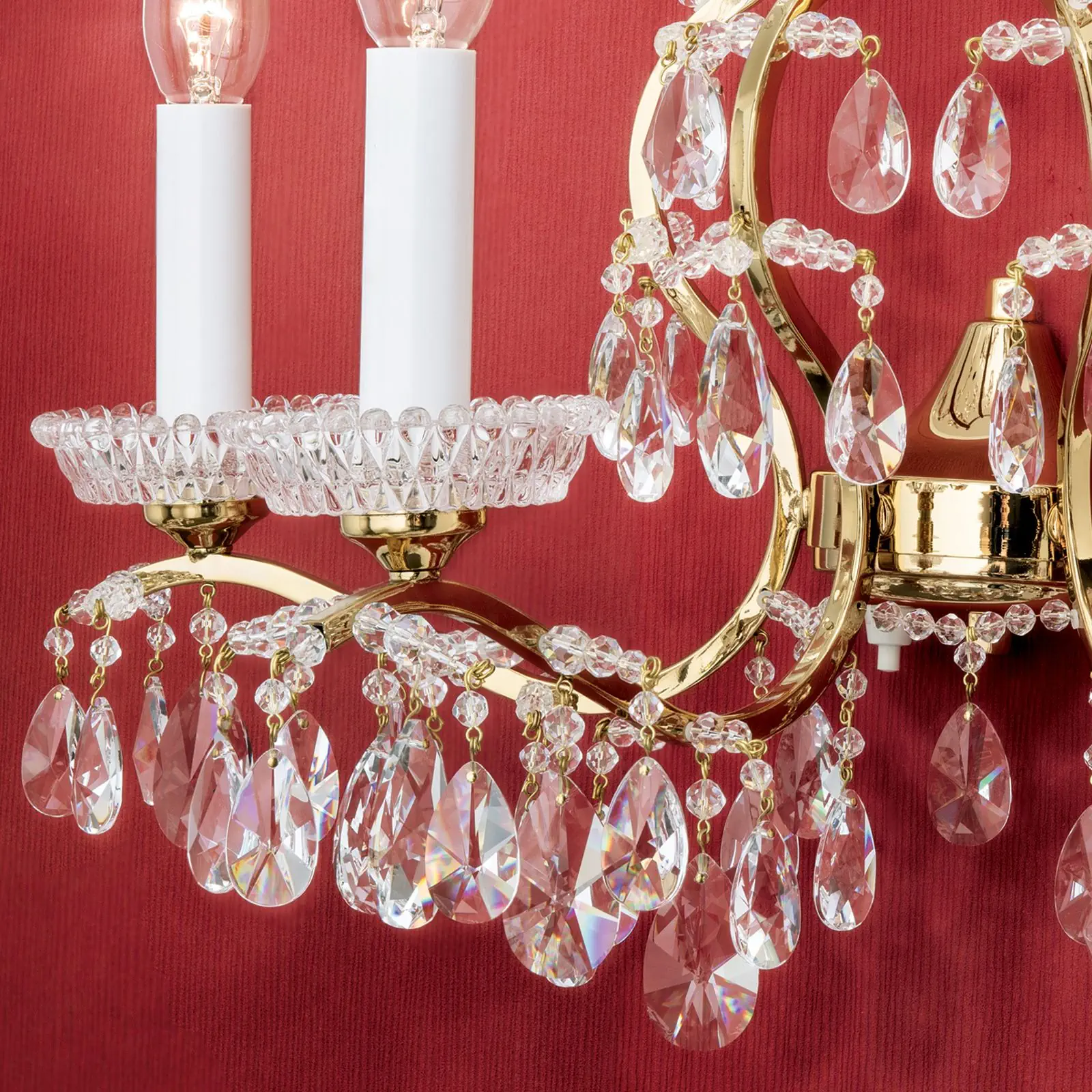 Zidna lampa HIROHITO, sa tri izvora svetla, pozlaćena - 2