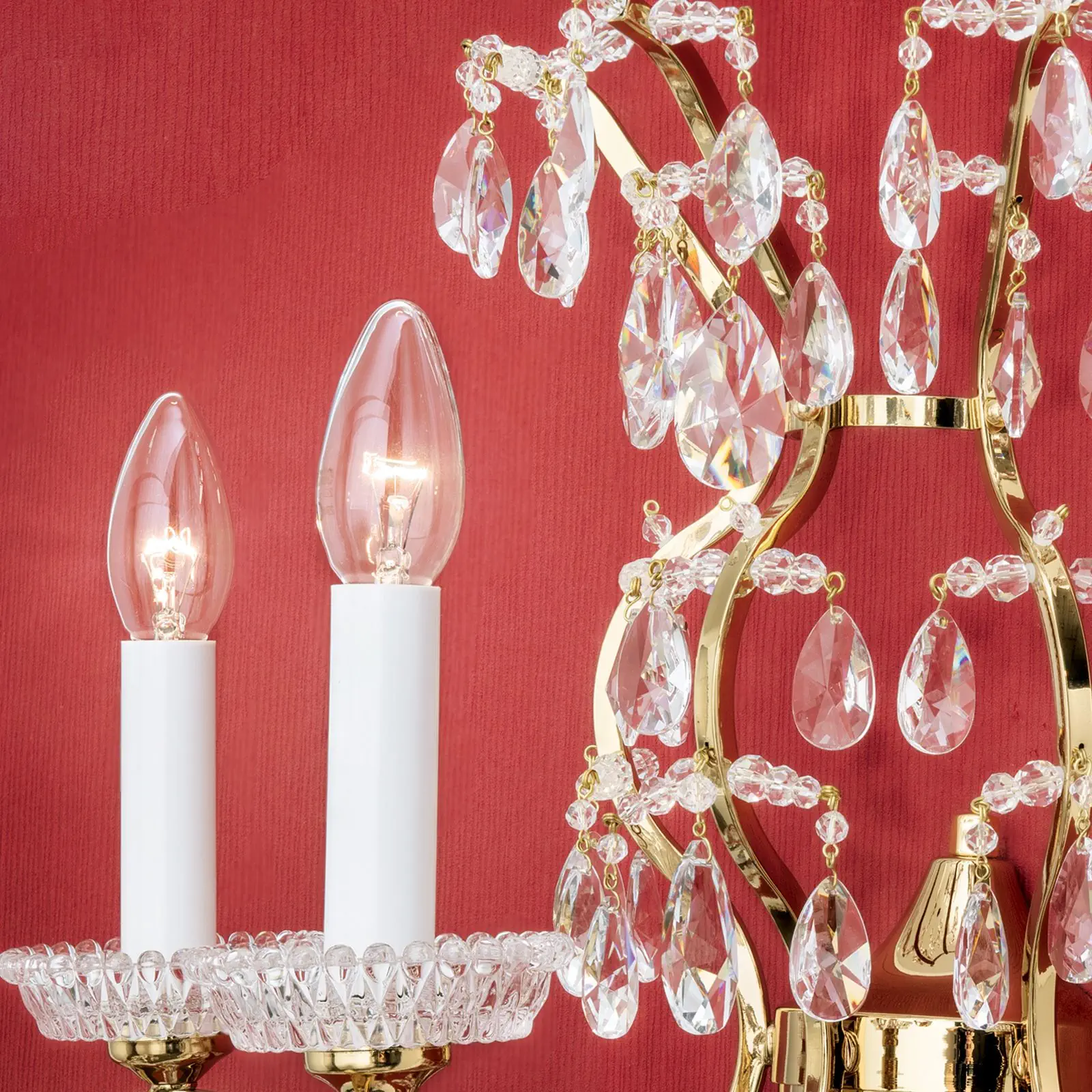 Zidna lampa HIROHITO, sa tri izvora svetla, pozlaćena - 3