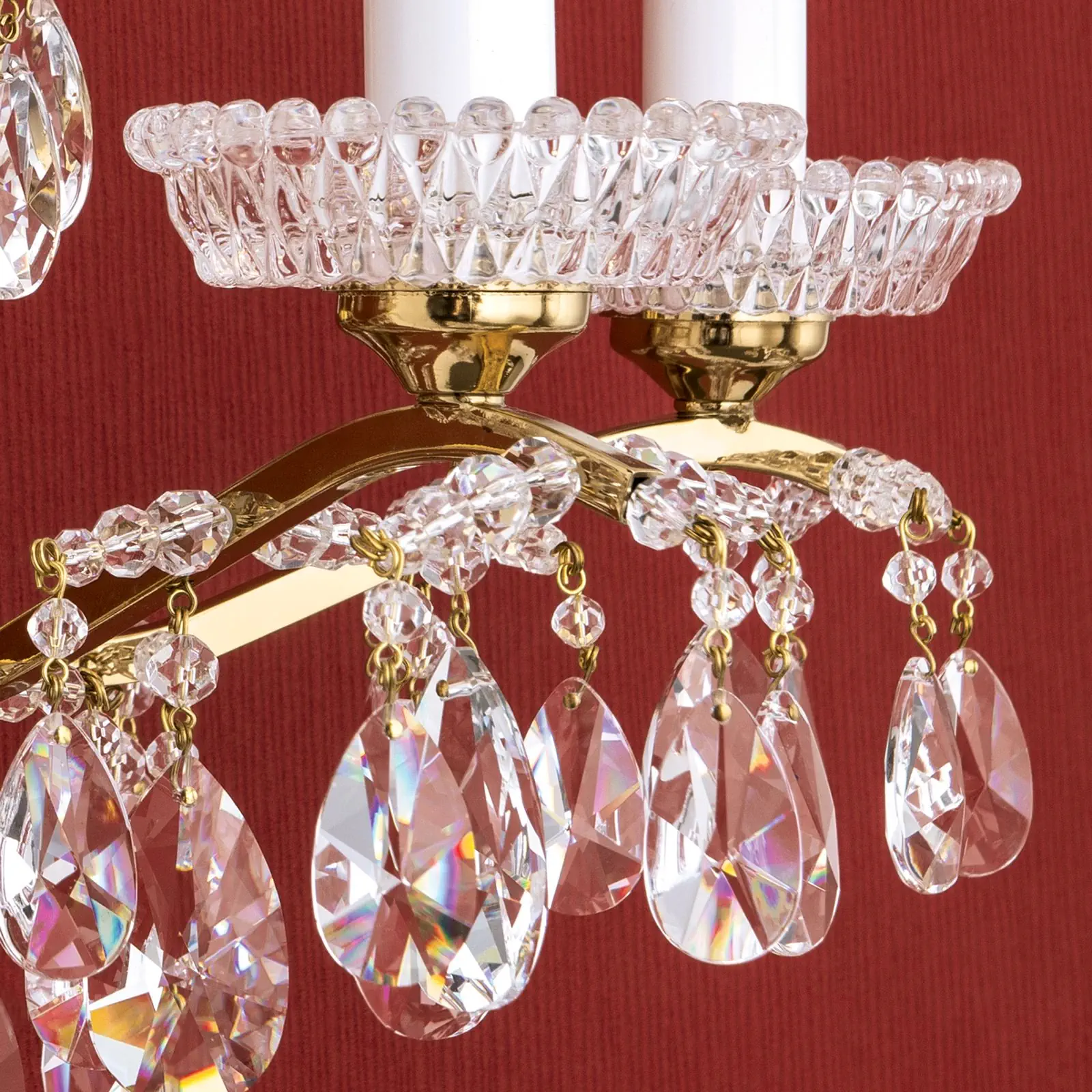 Zidna lampa HIROHITO, sa tri izvora svetla, pozlaćena - 5