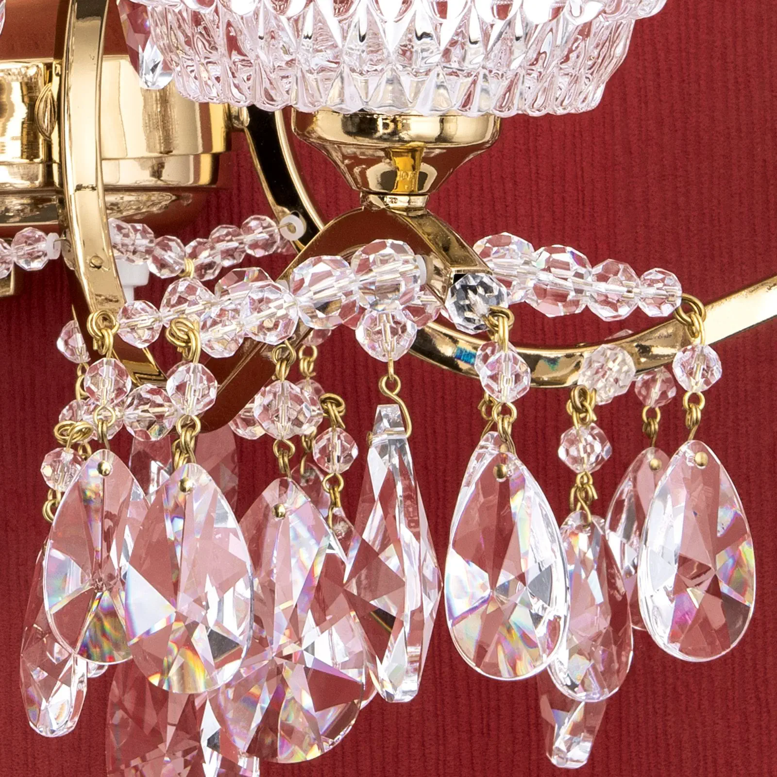 Zidna lampa HIROHITO, sa tri izvora svetla, pozlaćena - 6