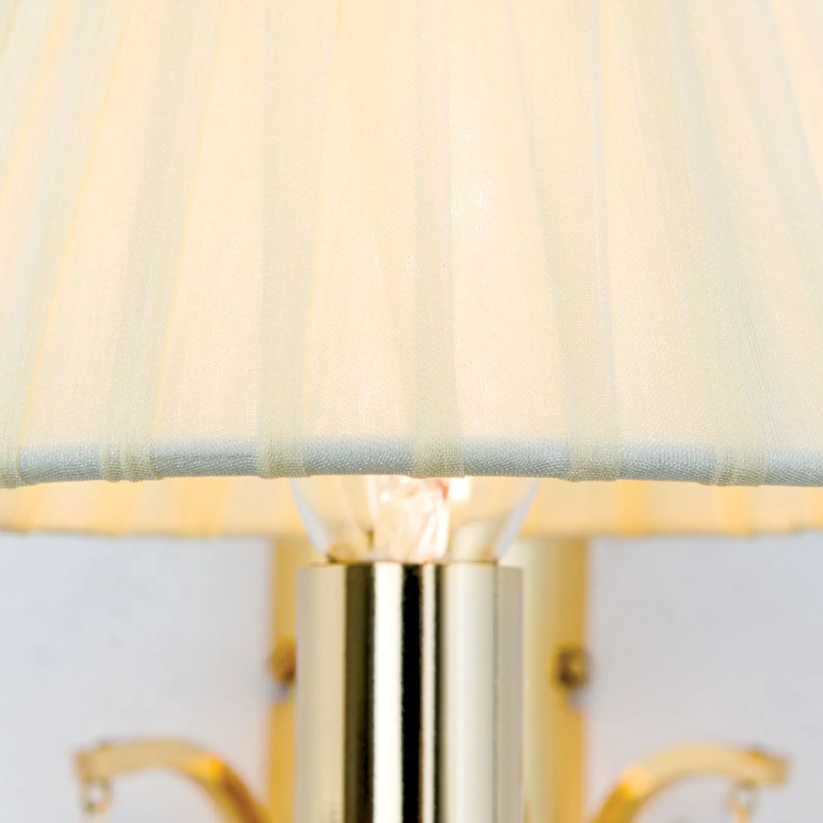 Zidna lampa KRISTALLDESIGN, sa jednim izvorom svetla, pozlaćena sa abažurom šampanj boje - 5