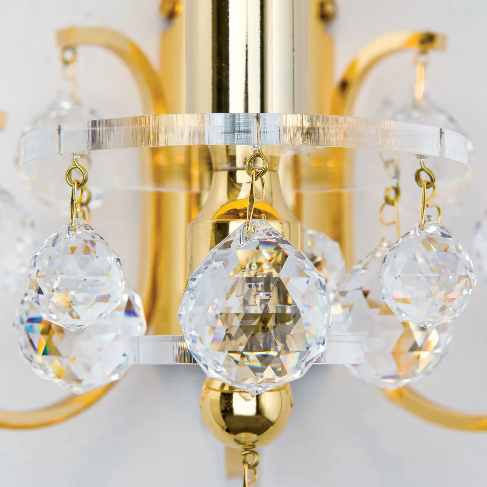 Zidna lampa KRISTALLDESIGN, sa jednim izvorom svetla, pozlaćena sa abažurom šampanj boje - 6