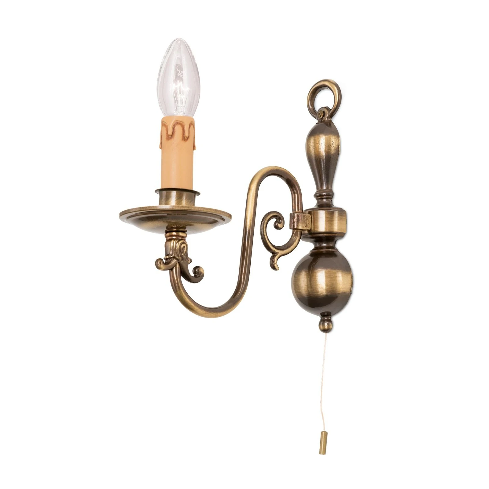 Zidna lampa FLÄMISCH, 1 izvor svetla, antik mesing - 8