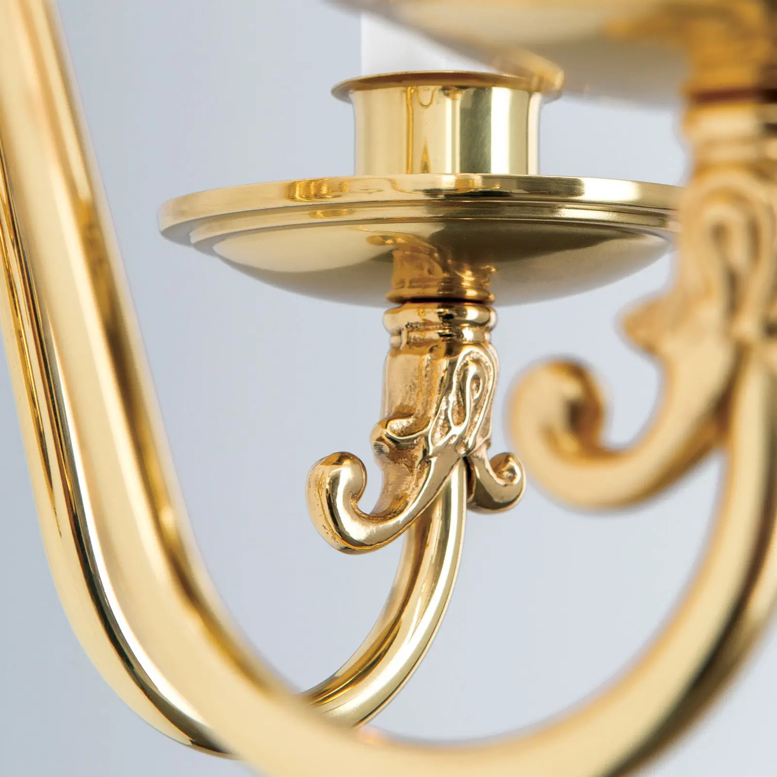 Zidna lampa FLÄMISCH, sa dva izvora svetla, sjajni mesing - 5