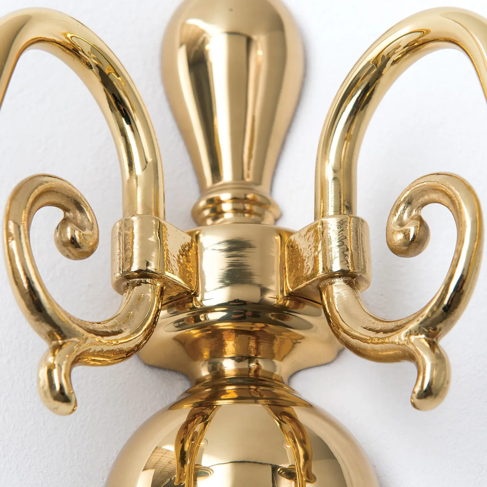 Zidna lampa FLÄMISCH, sa dva izvora svetla, sjajni mesing - 6