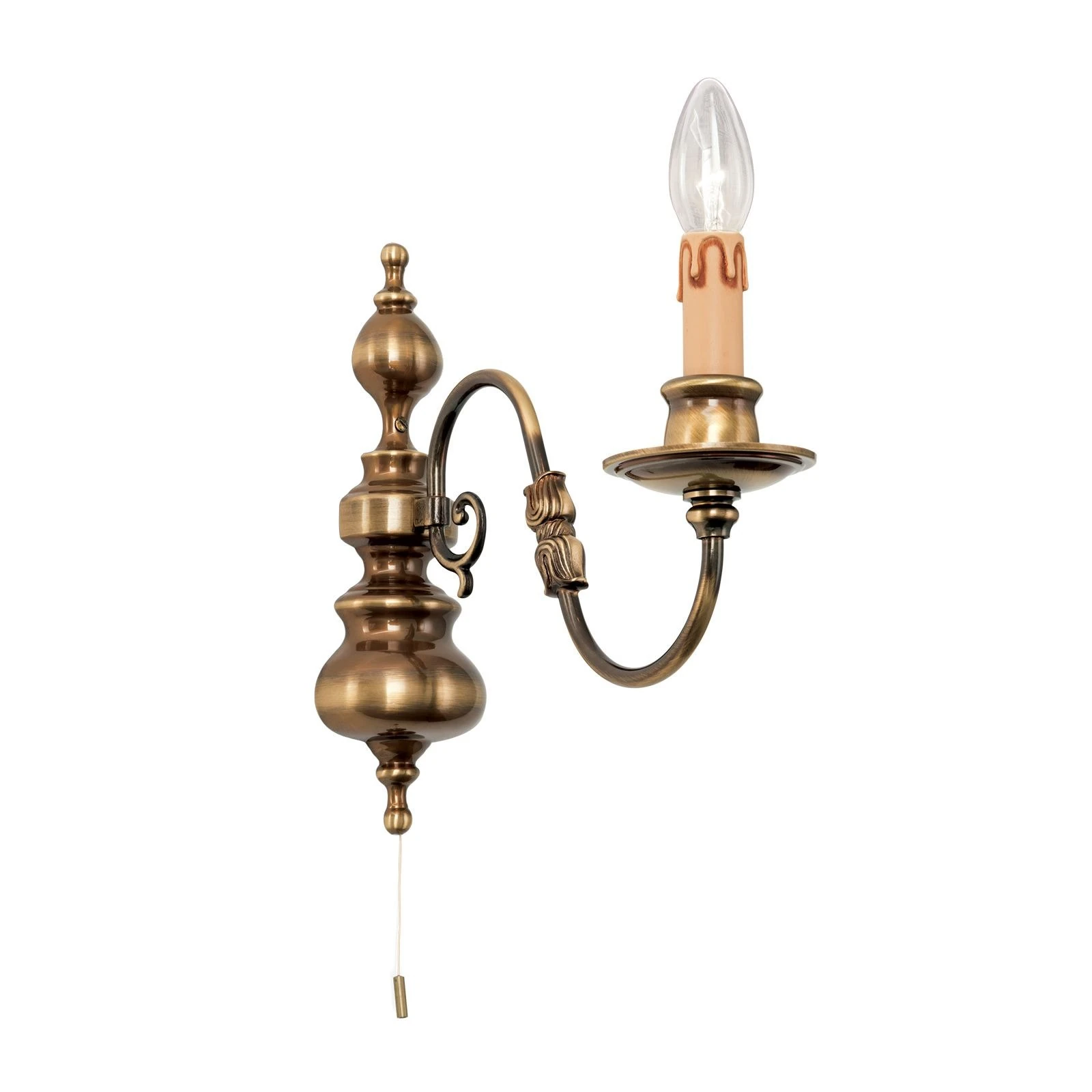 Zidna lampa FLÄMISCH, 1 izvor svetla, antik mesing - 4