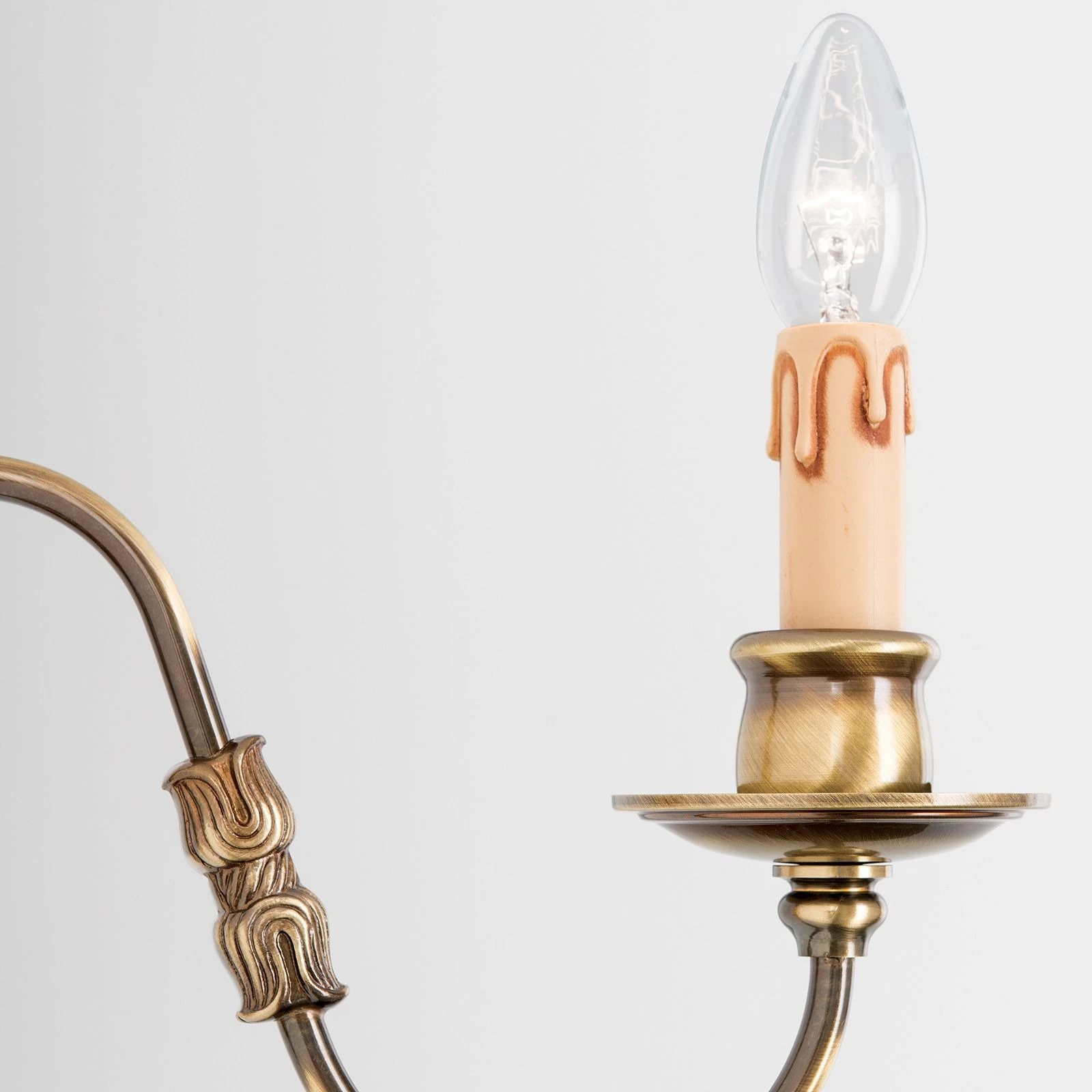 Zidna lampa FLÄMISCH, 1 izvor svetla, antik mesing - 6