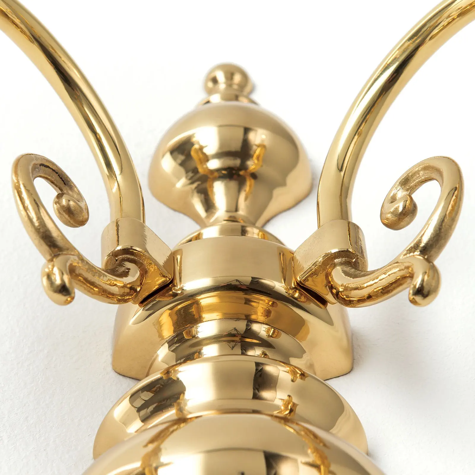 Zidna lampa sa krakom FLÄMISCH, sa dva izvora svetla, sjajni mesing - 4