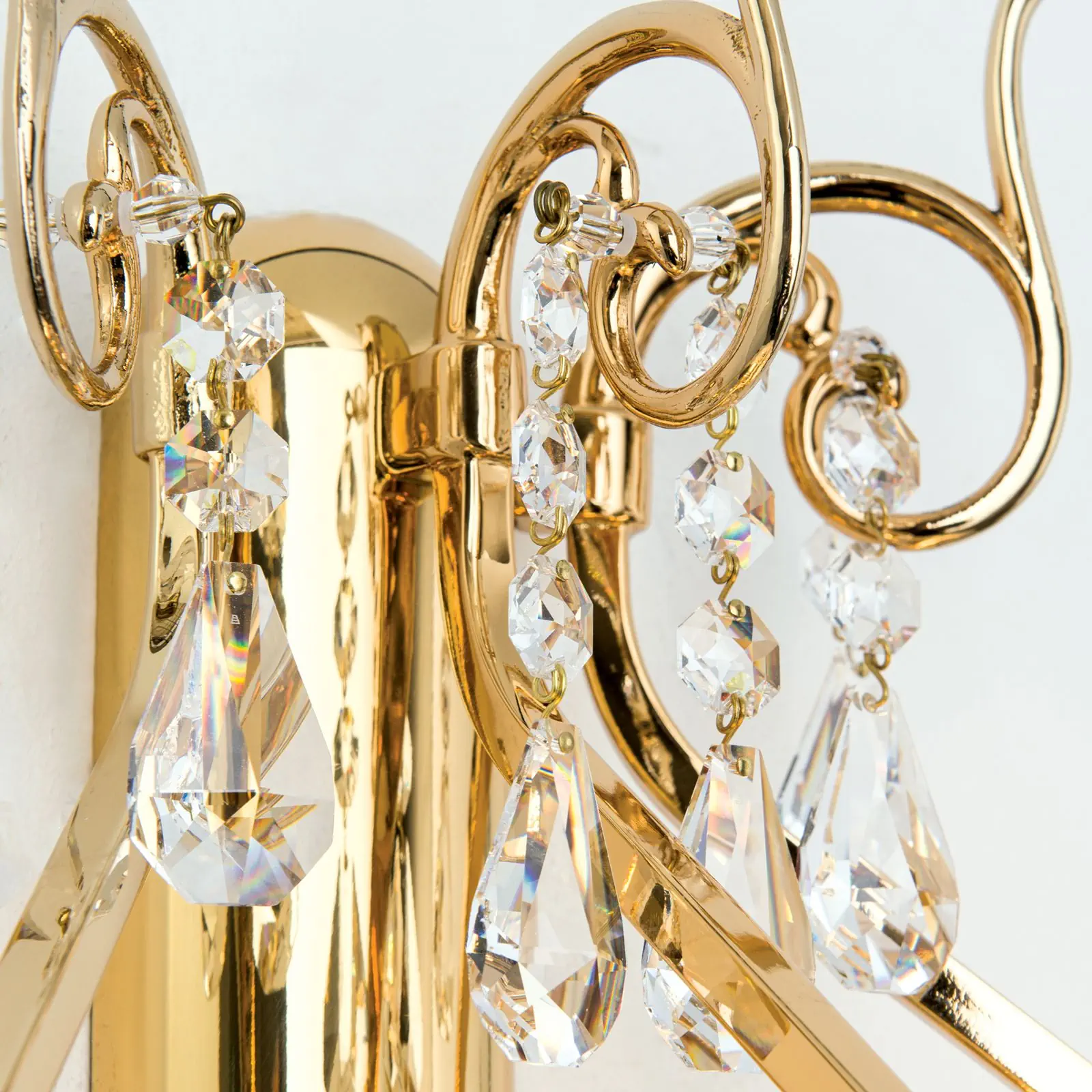 Kristalna zidna lampa ORIENTAL, 2 izvora svetla, zlato, sa teleskopskim prekidačem za lampu - 5