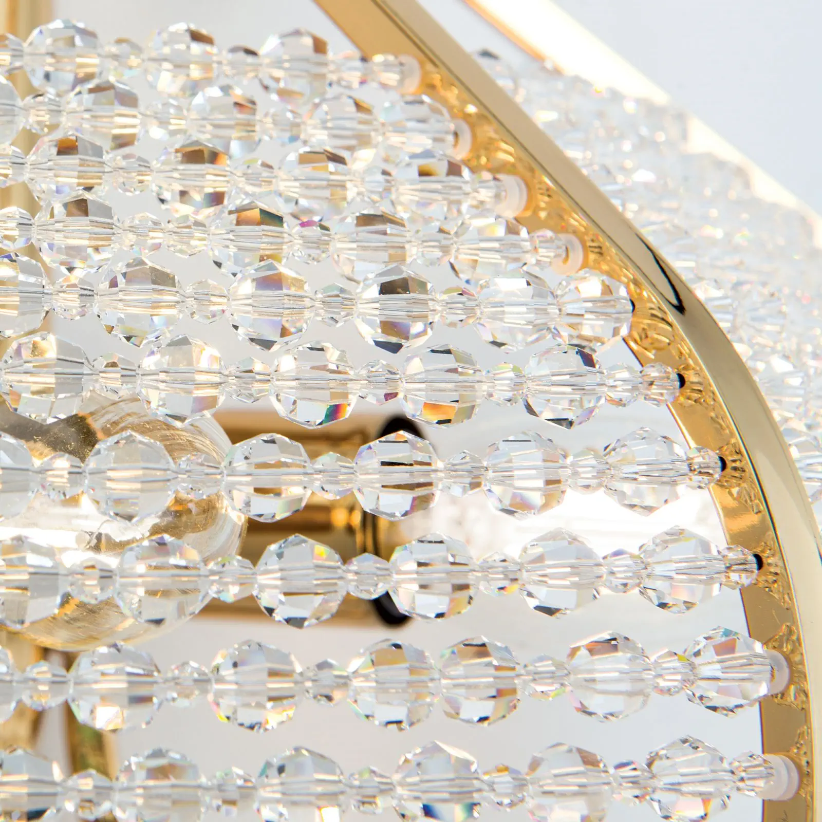 Kristalna zidna lampa ORIENTAL, 2 izvora svetla, zlato, sa teleskopskim prekidačem za lampu - 6