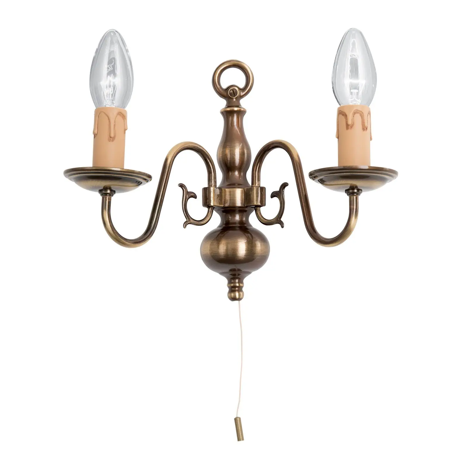 Zidna lampa FLÄMISCH, sa dva izvora svetla, patina - 6