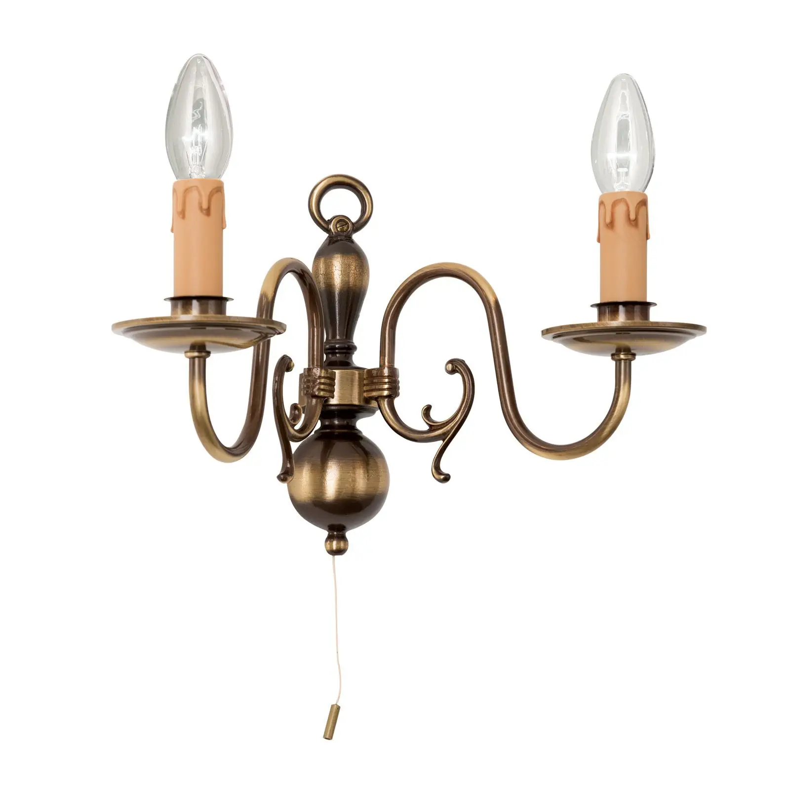 Zidna lampa FLÄMISCH, sa dva izvora svetla, patina - 6