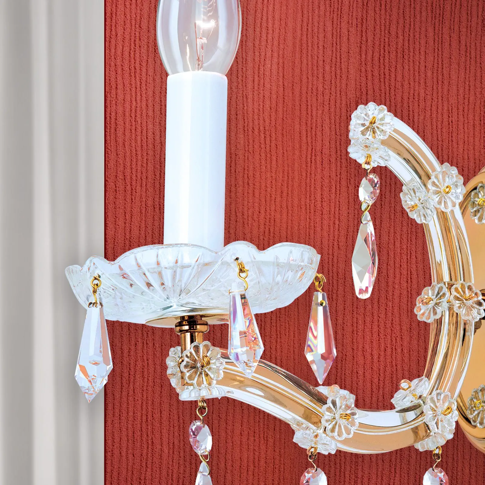 Zidna lampa MARIA THERESIA, sa jednim izvorom svetla, zlatna - 2