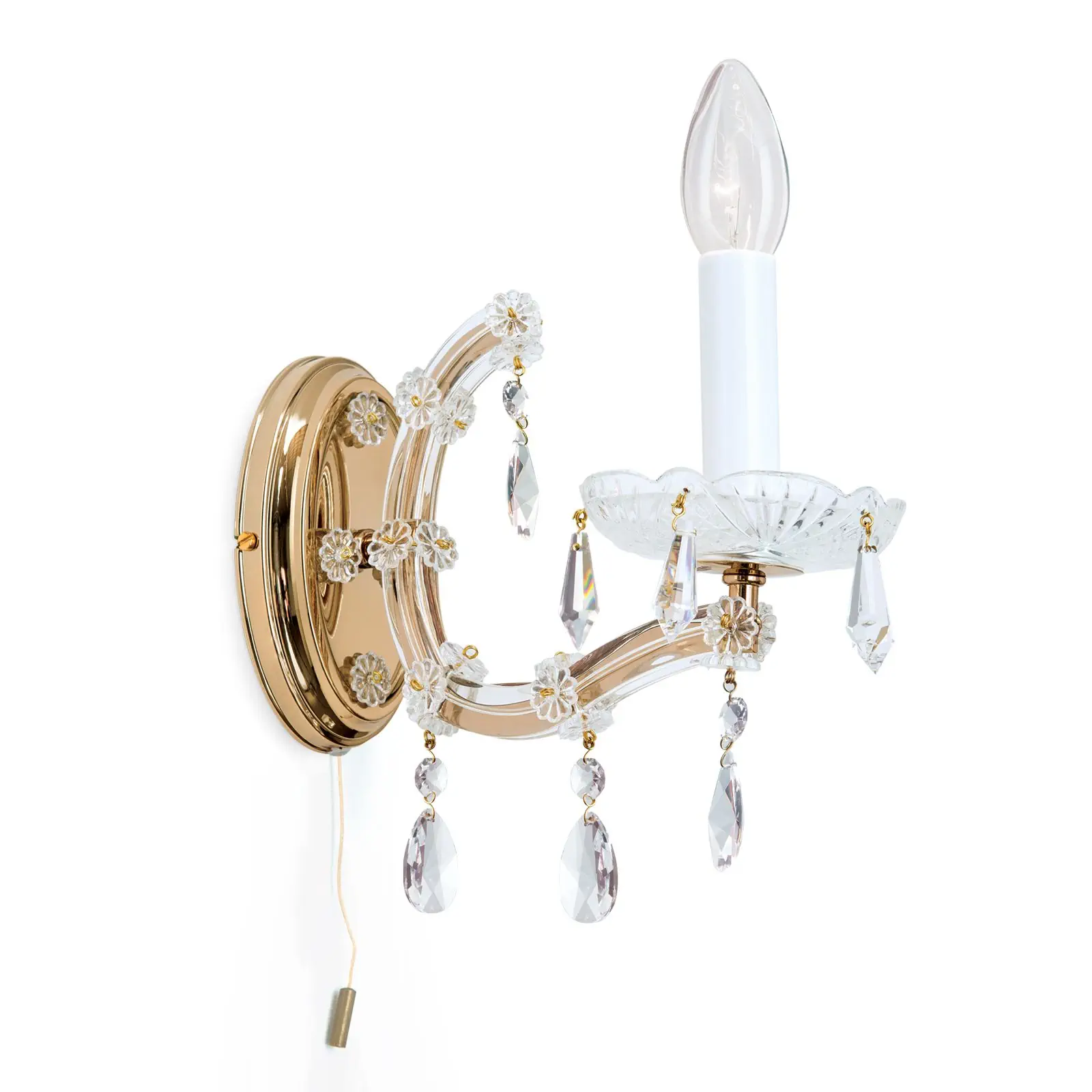 Zidna lampa MARIA THERESIA, sa jednim izvorom svetla, zlatna - 4