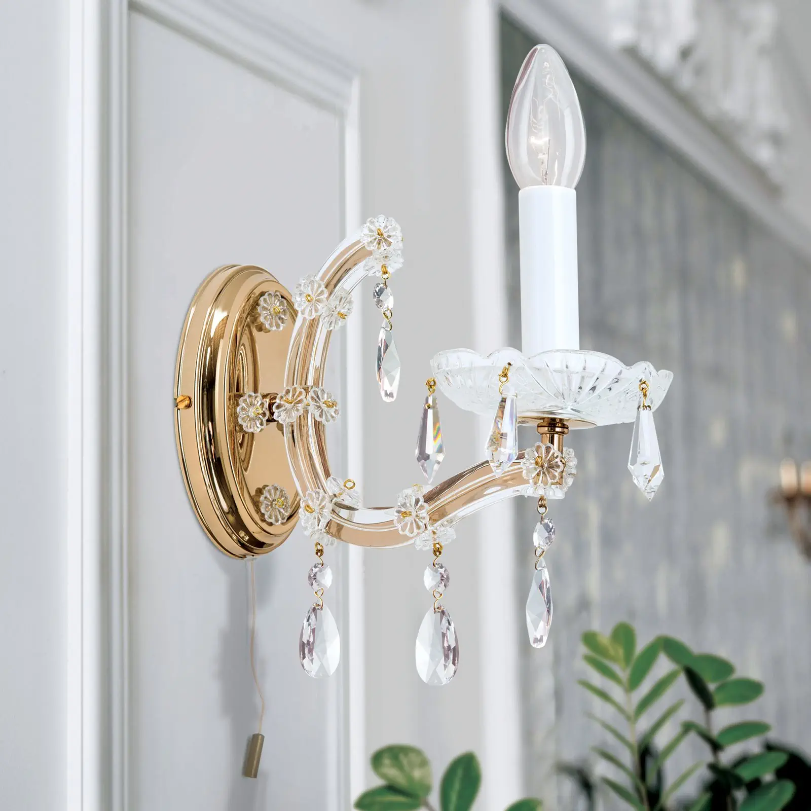 Zidna lampa MARIA THERESIA, sa jednim izvorom svetla, zlatna - 7