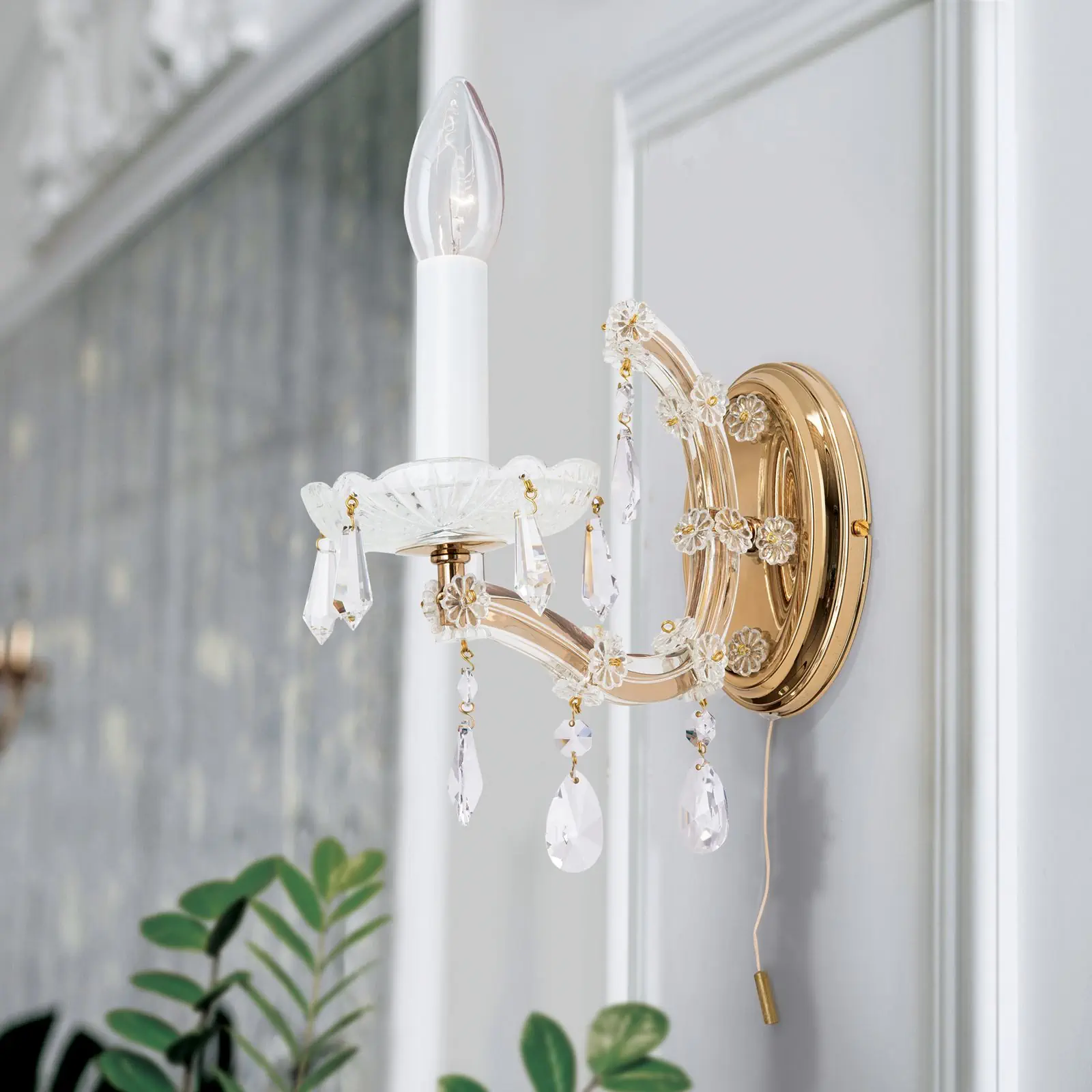 Zidna lampa MARIA THERESIA, sa jednim izvorom svetla, zlatna - 8