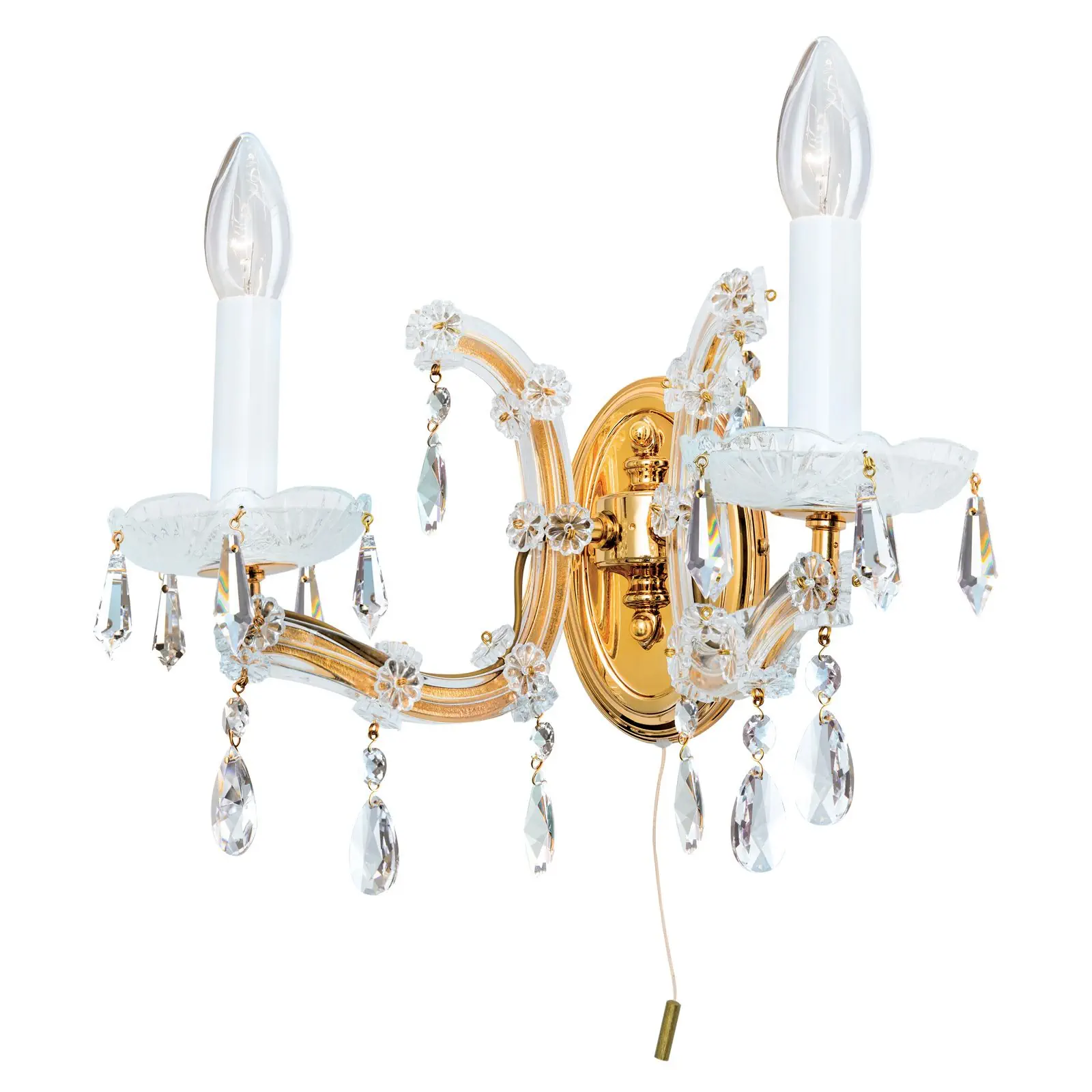 Zidna lampa MARIA THERESIA, sa dva izvora svetla, zlatna - 3