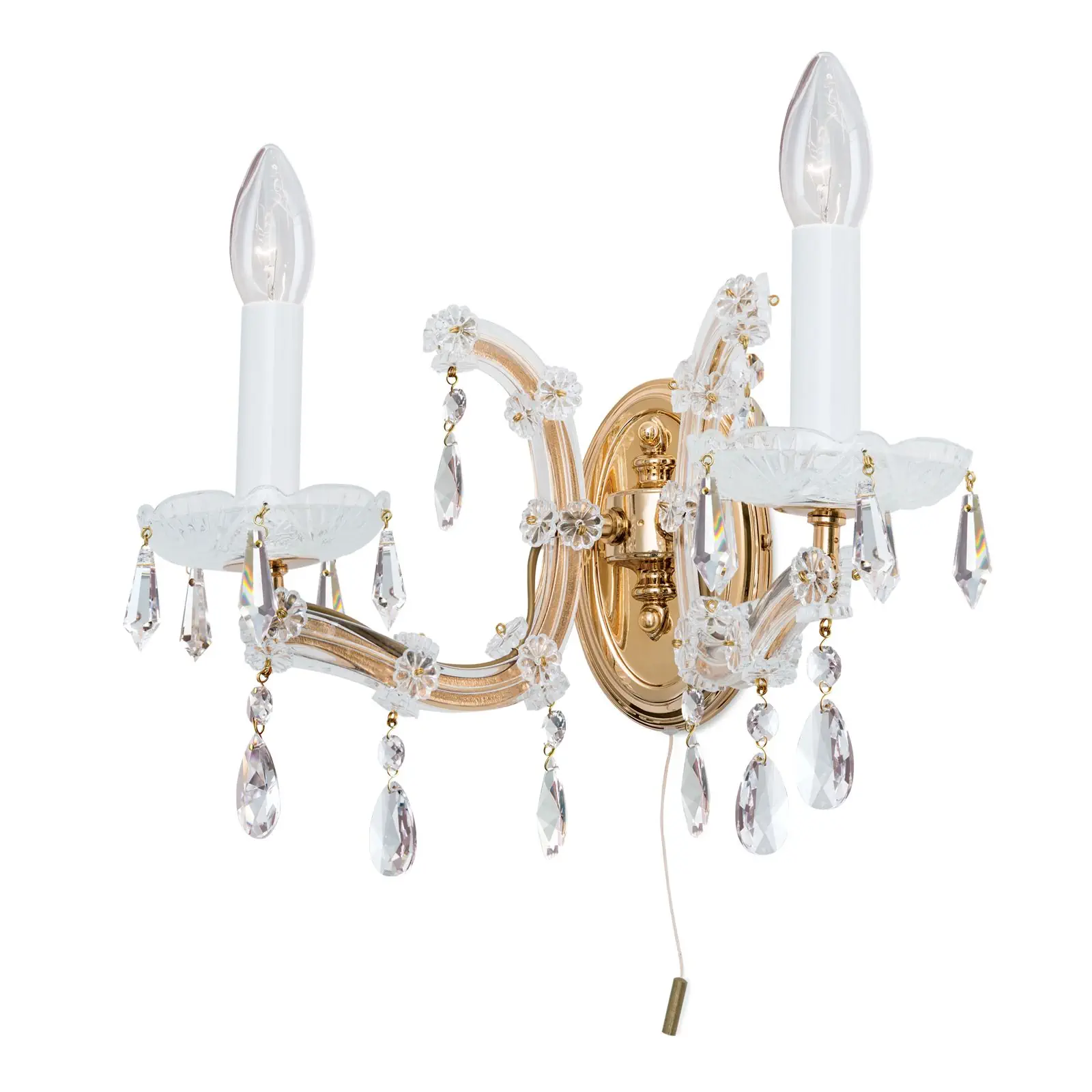 Zidna lampa MARIA THERESIA, sa dva izvora svetla, zlatna - 4