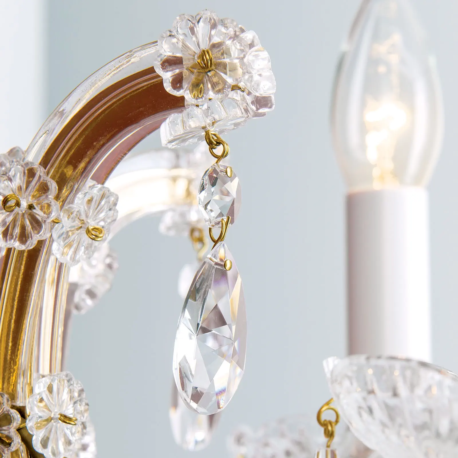 Zidna lampa MARIA THERESIA, sa dva izvora svetla, zlatna - 5