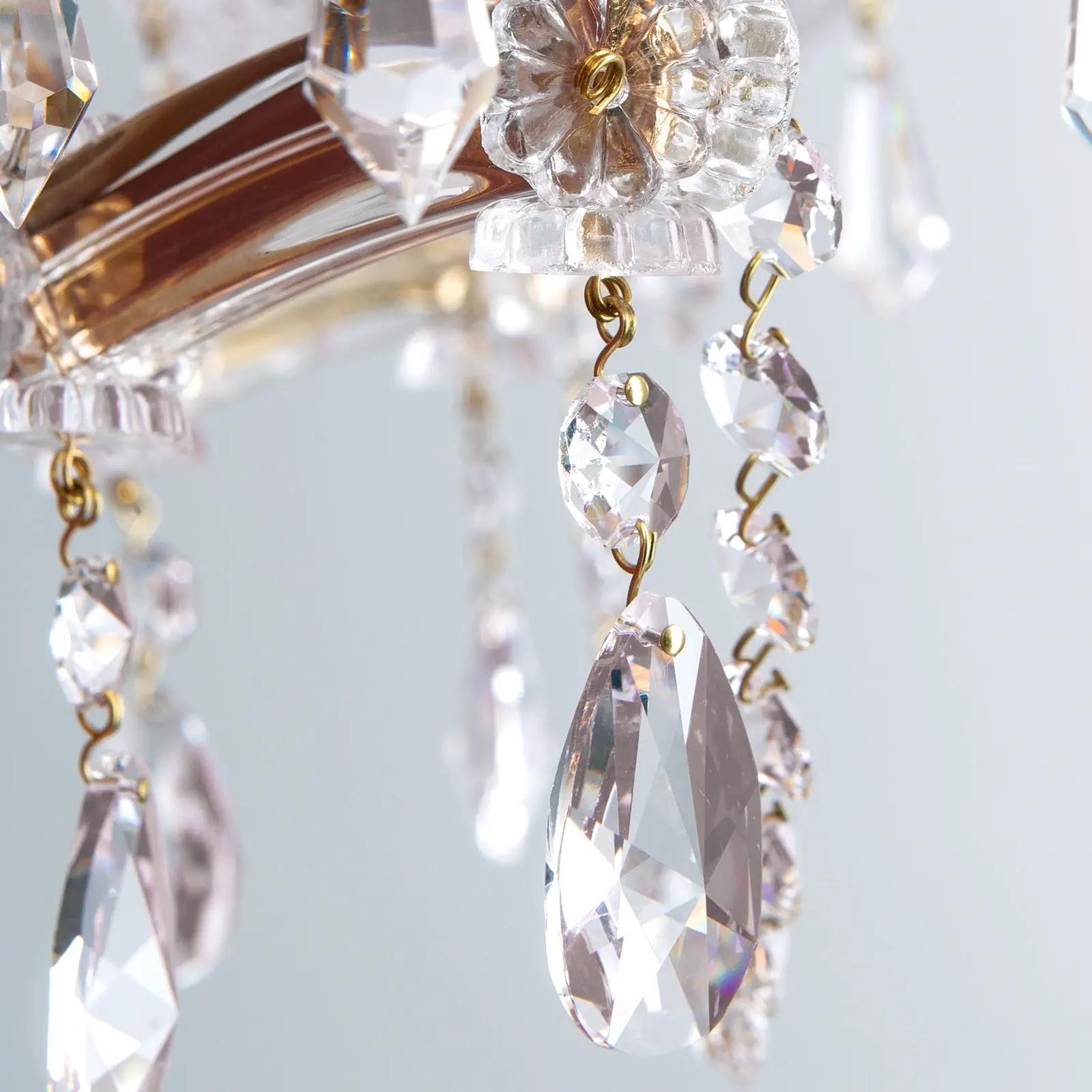 Zidna lampa MARIA THERESIA, sa tri izvora svetla, pozlaćena - 5