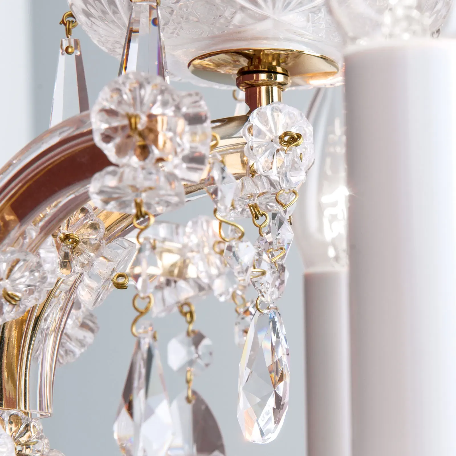 Zidna lampa MARIA THERESIA, sa tri izvora svetla, pozlaćena - 6