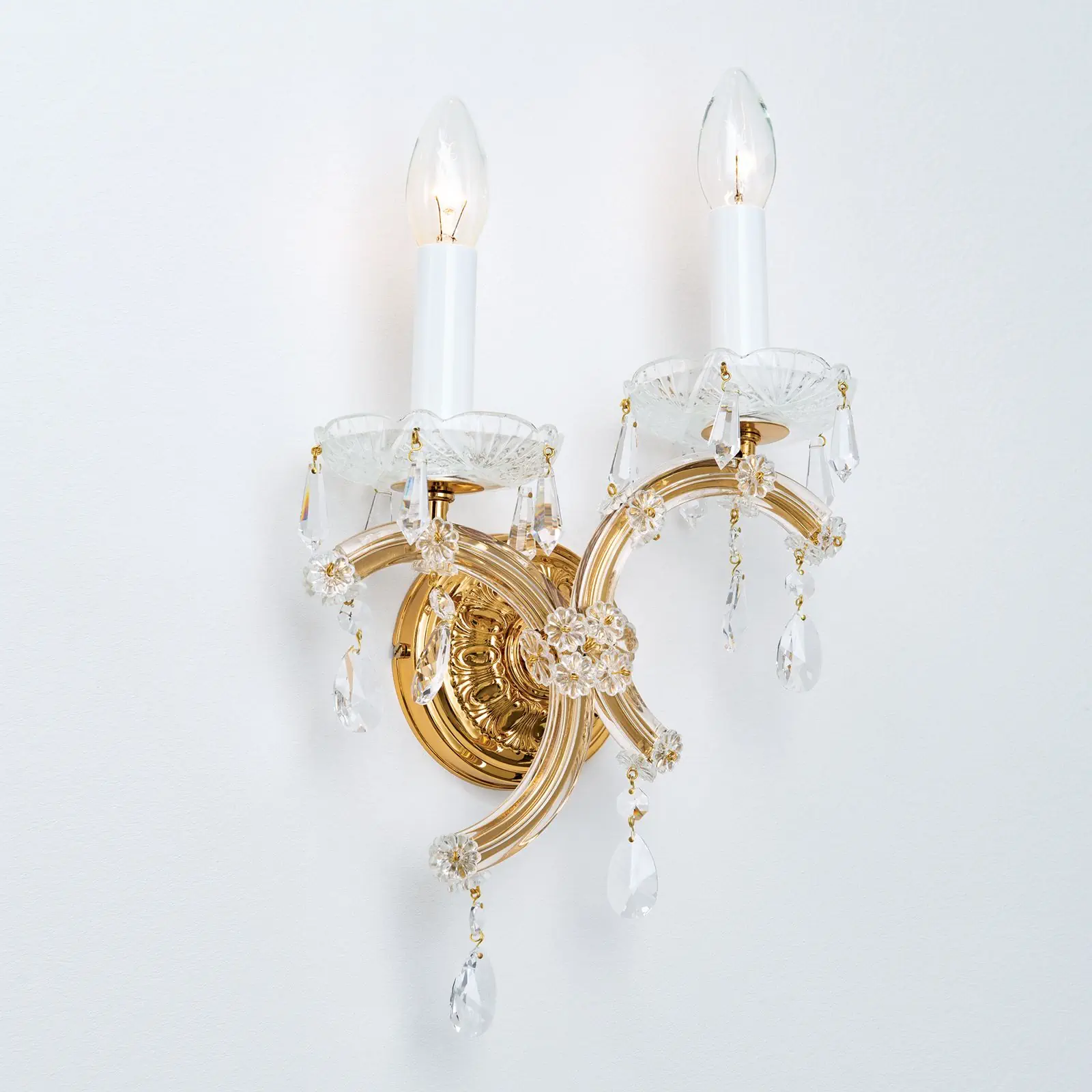 Zidna lampa MARIA THERESIA, sa dva izvora svetla, pozlaćena, leva - 4