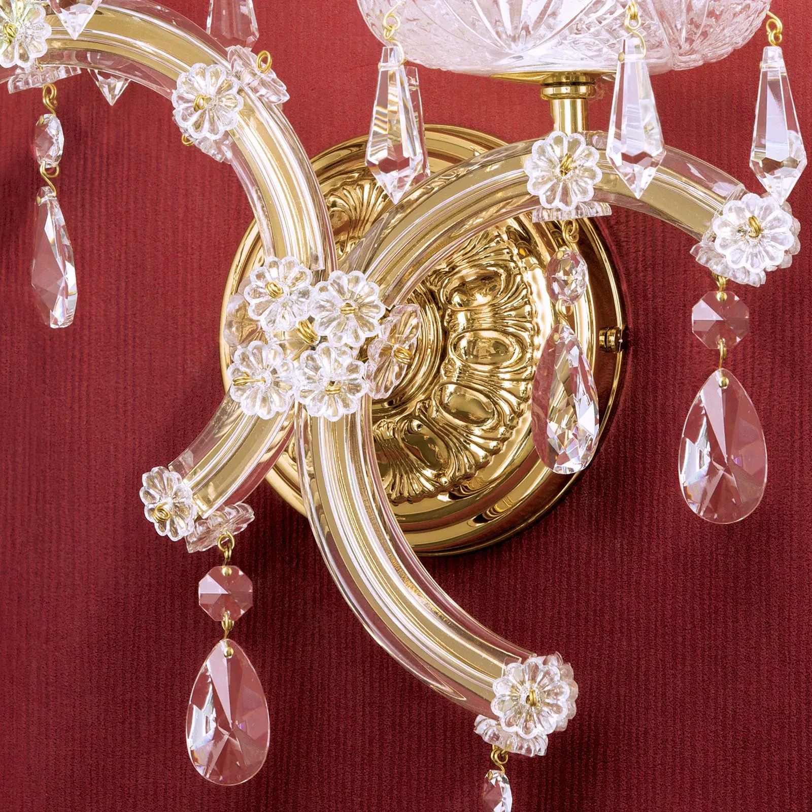 Zidna lampa MARIA THERESIA, sa dva izvora svetla, pozlaćena, desna - 2