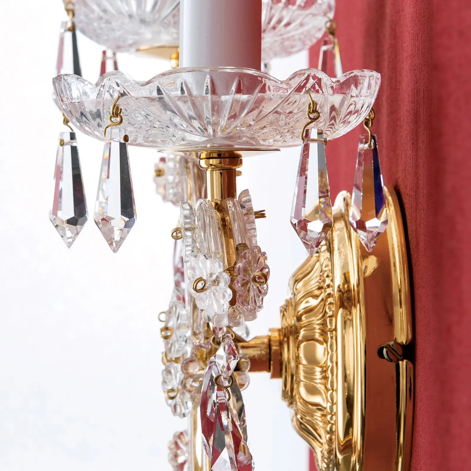 Zidna lampa MARIA THERESIA, sa dva izvora svetla, pozlaćena, desna - 6