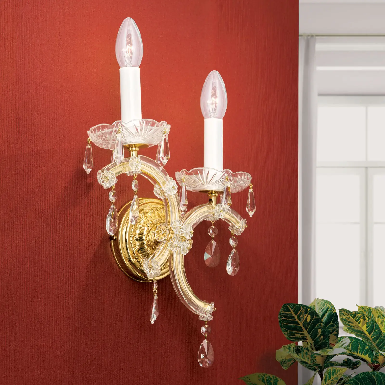 Zidna lampa MARIA THERESIA, sa dva izvora svetla, pozlaćena, desna - 8