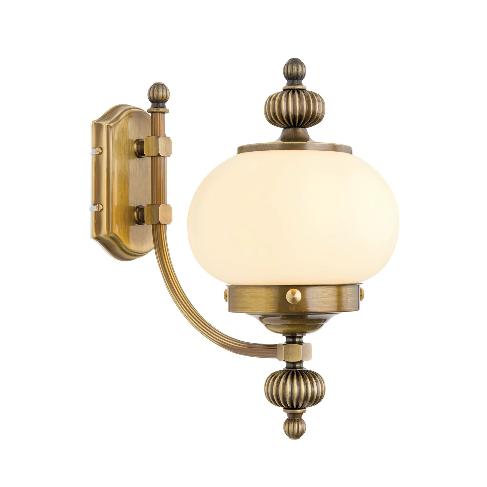 Zidna lampa WIENER NOSTALGIE, 1 izvor svetla, nagore, antik mesing, šampanj staklo - 4