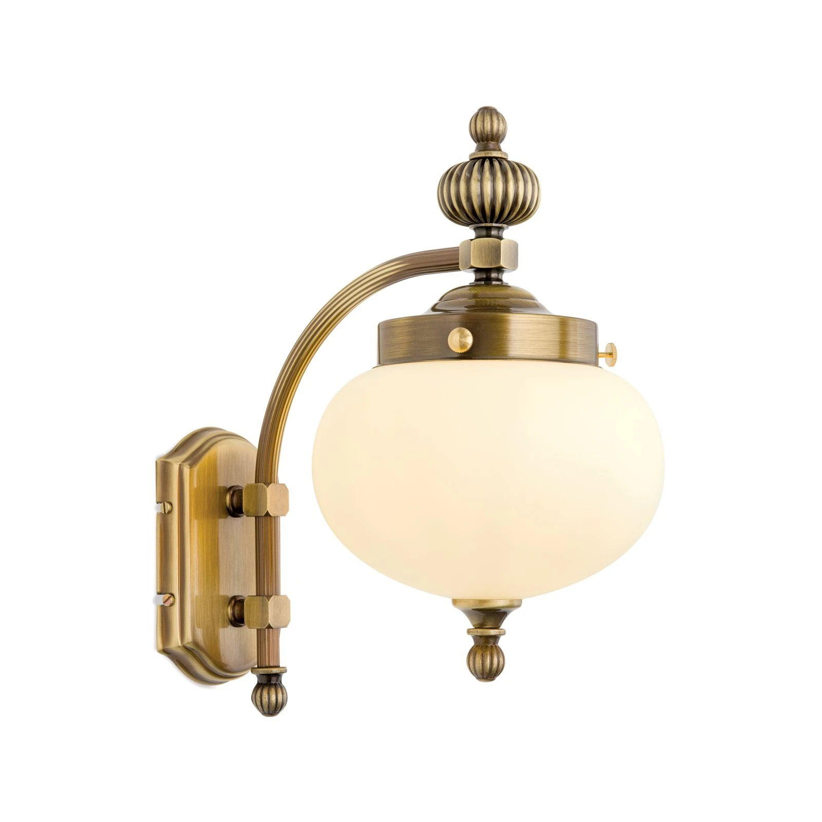 Zidna lampa WIENER NOSTALGIE, 1 izvor svetla, nadole, antik mesing, šampanj staklo - 4