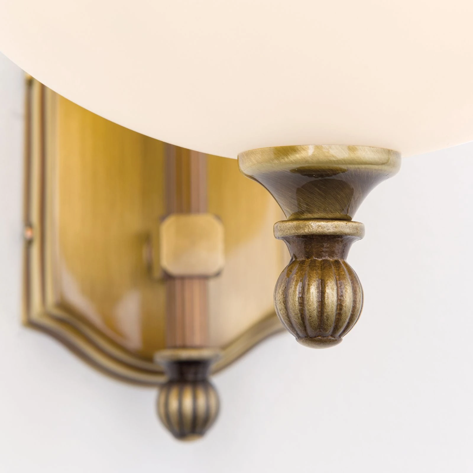 Zidna lampa WIENER NOSTALGIE, 1 izvor svetla, nadole, antik mesing, šampanj staklo - 6