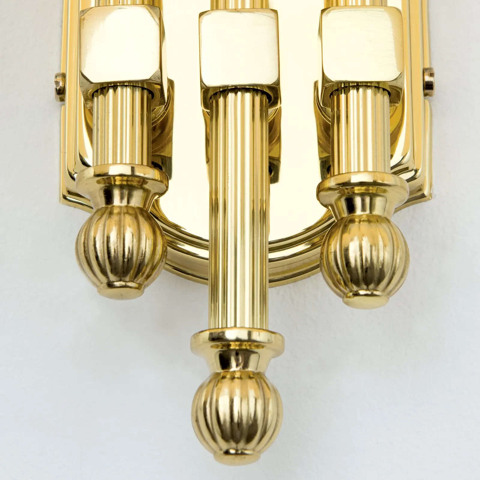 Zidna lampa WIENER NOSTALGIE, 3 izvora svetla, sjajni mesing, sa opal mat staklom, usmerena nadole - 6