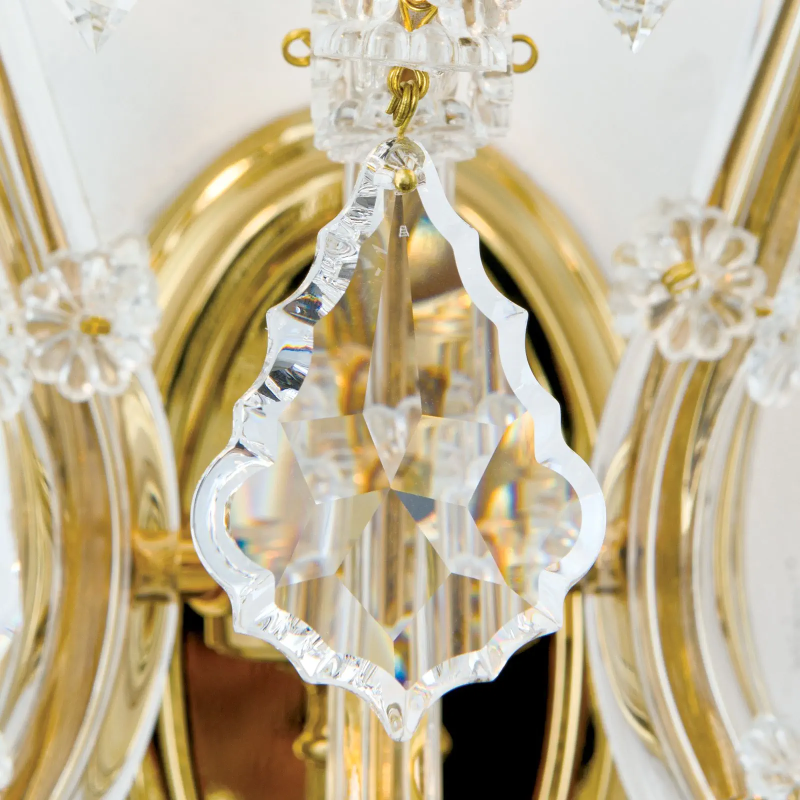 Zidna lampa sa krakom MARIA THERESIA, sa tri izvora svetla, pozlaćena - 6