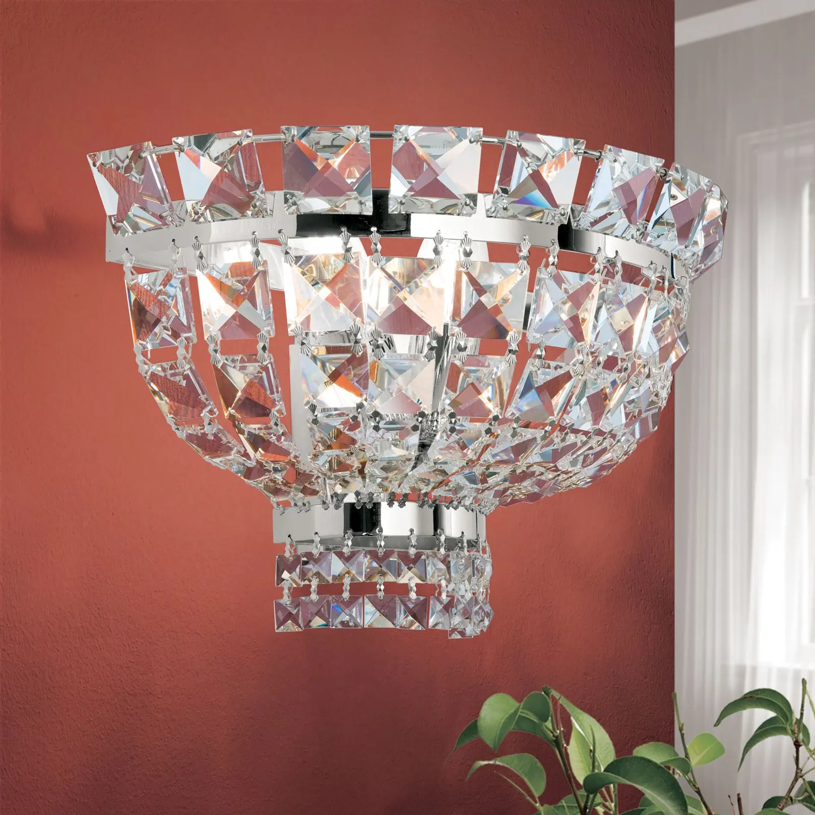 Zidna lampa AMBASSADOR, sa dva izvora svetla, hromirana - 1