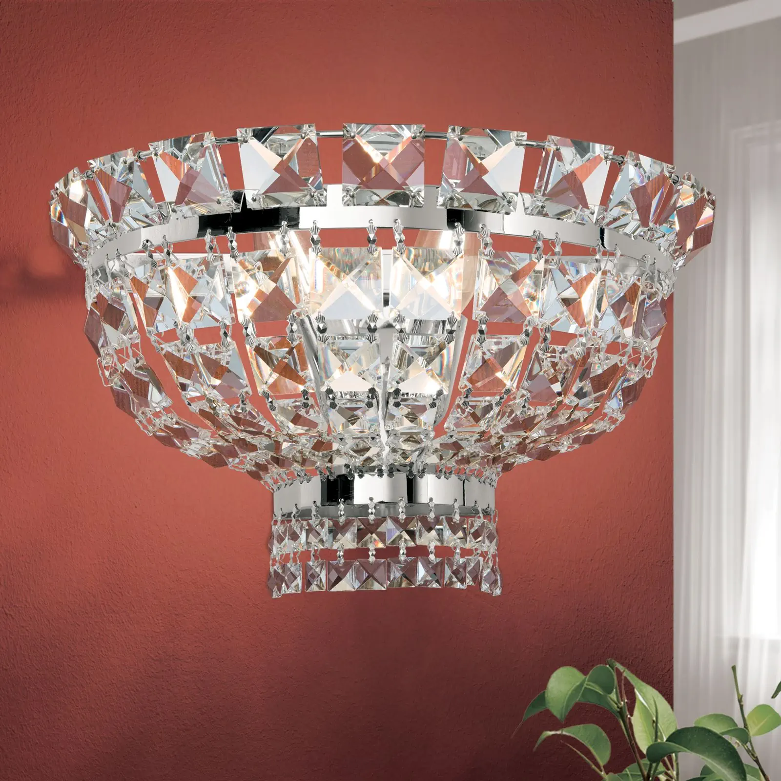 Zidna lampa AMBASSADOR, sa dva izvora svetla, hromirana - 2