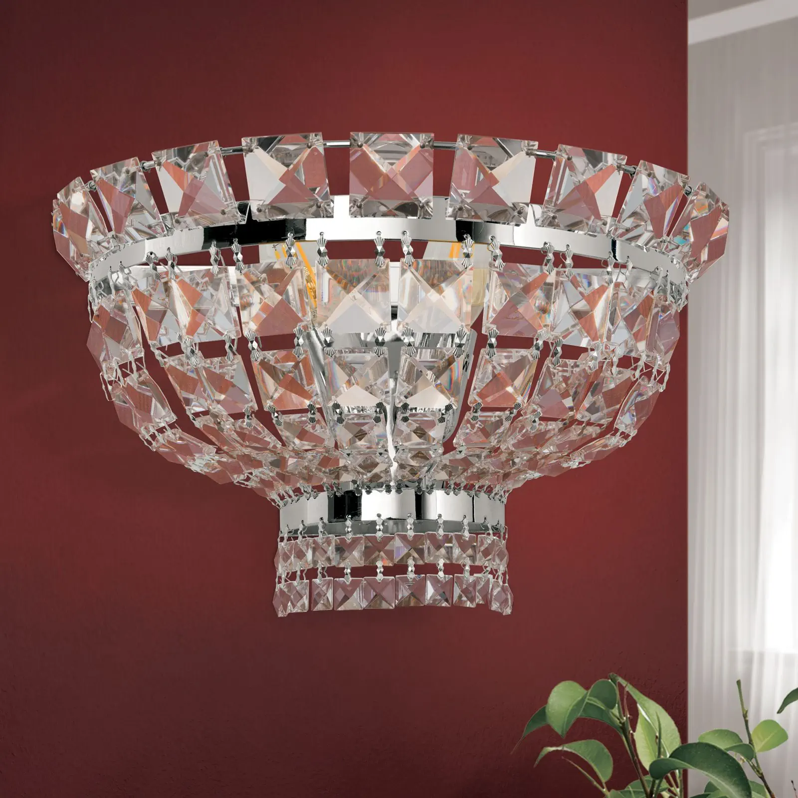 Zidna lampa AMBASSADOR, sa dva izvora svetla, hromirana - 3