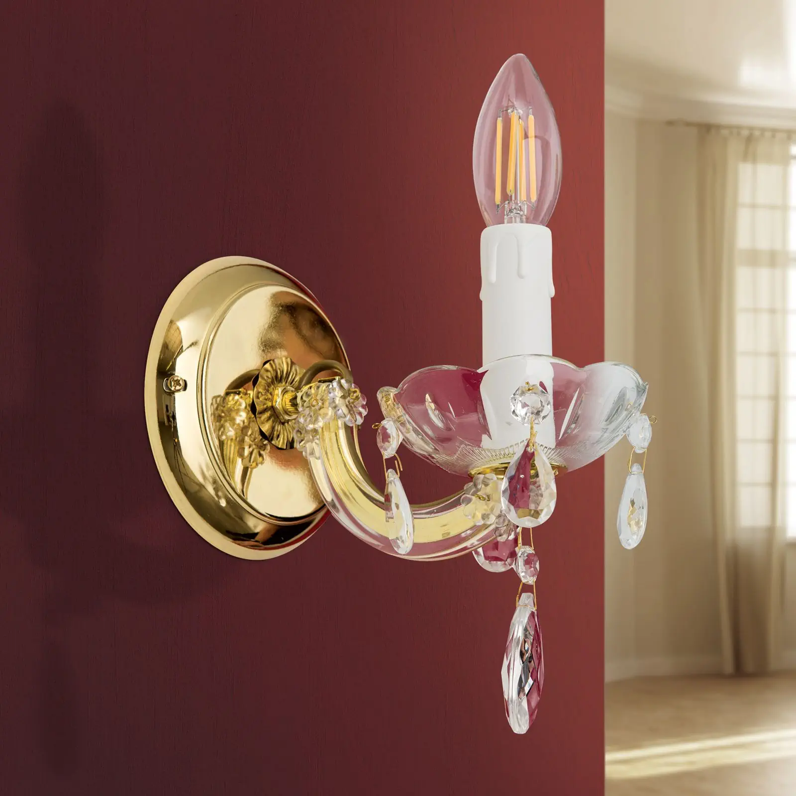 Zidna lampa MARIE CLAIRE, sa jednim izvorom svetla, pozlaćena - 3