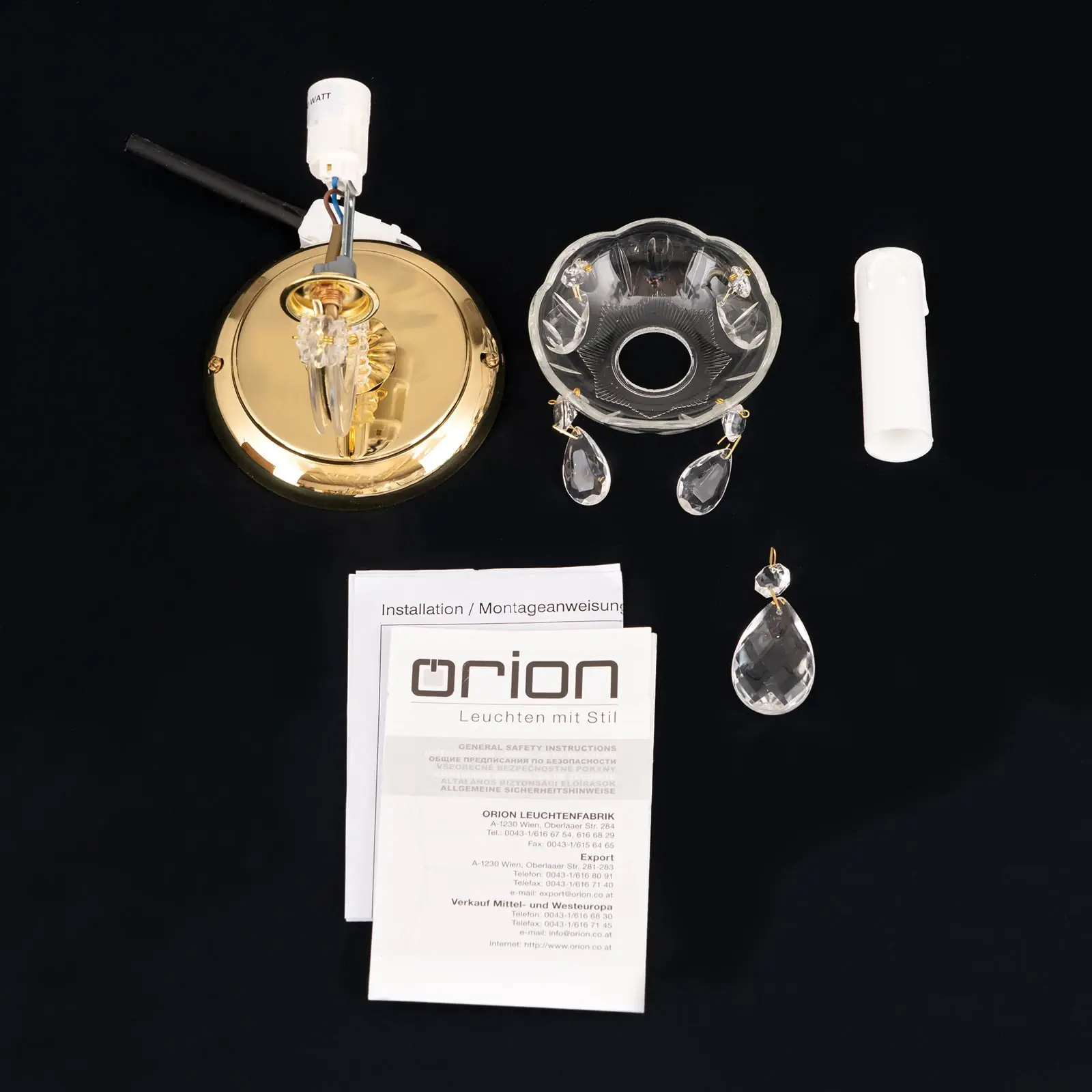 Zidna lampa MARIE CLAIRE, sa jednim izvorom svetla, pozlaćena - 8